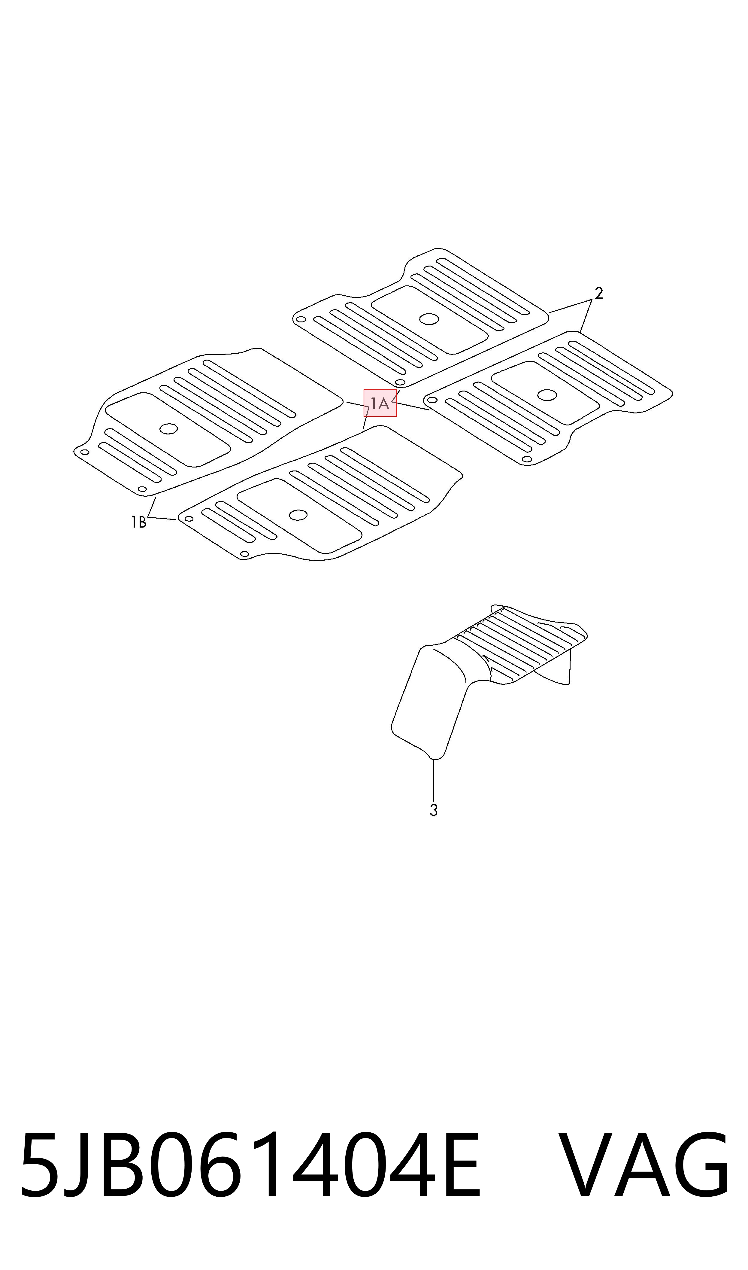5JB061404E VAG Tapetes dianteiros + traseiros, kit