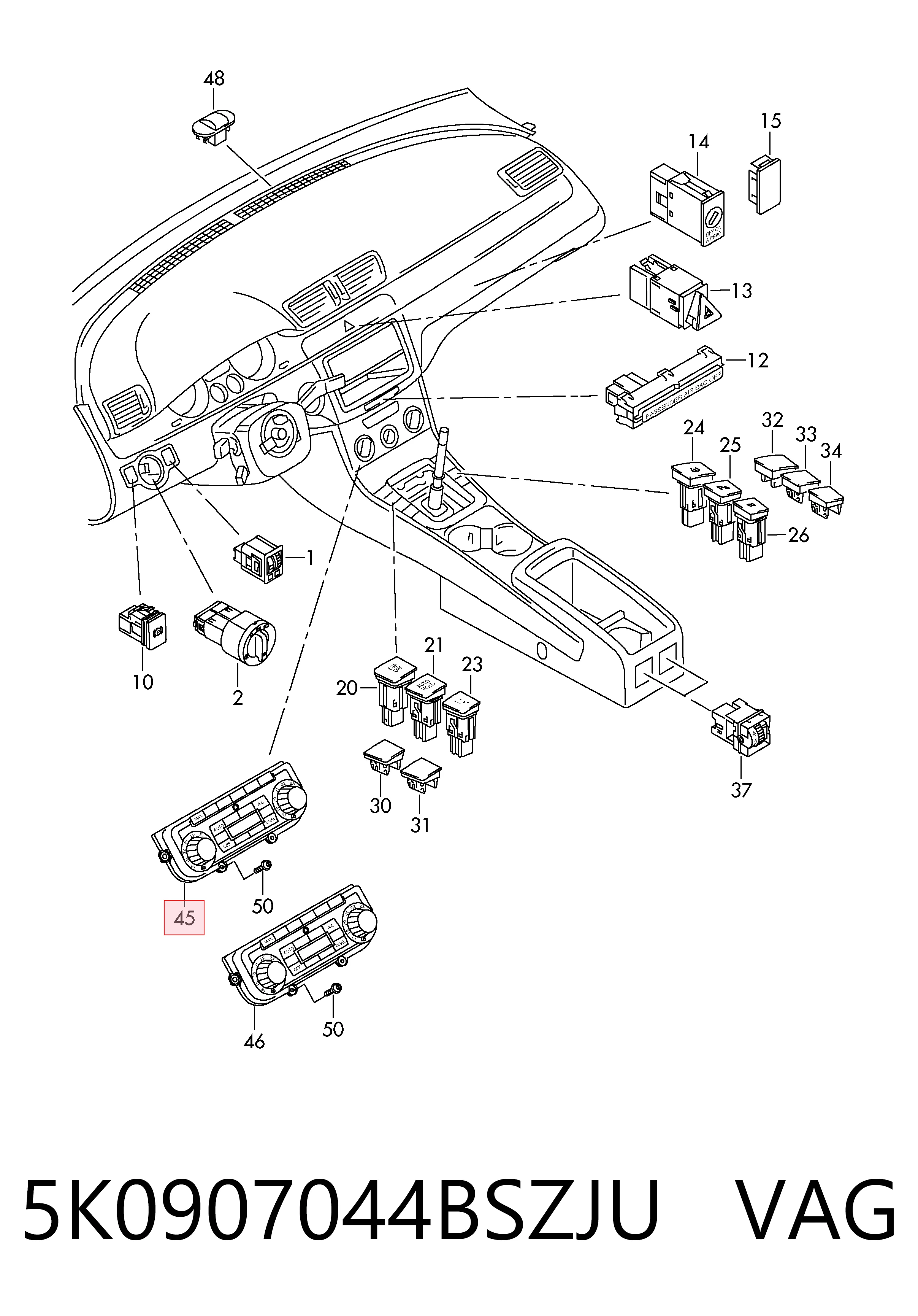 Compre Unidade de controlo dos modos de aquecimento/condicionamento Volkswagen Jetta 6