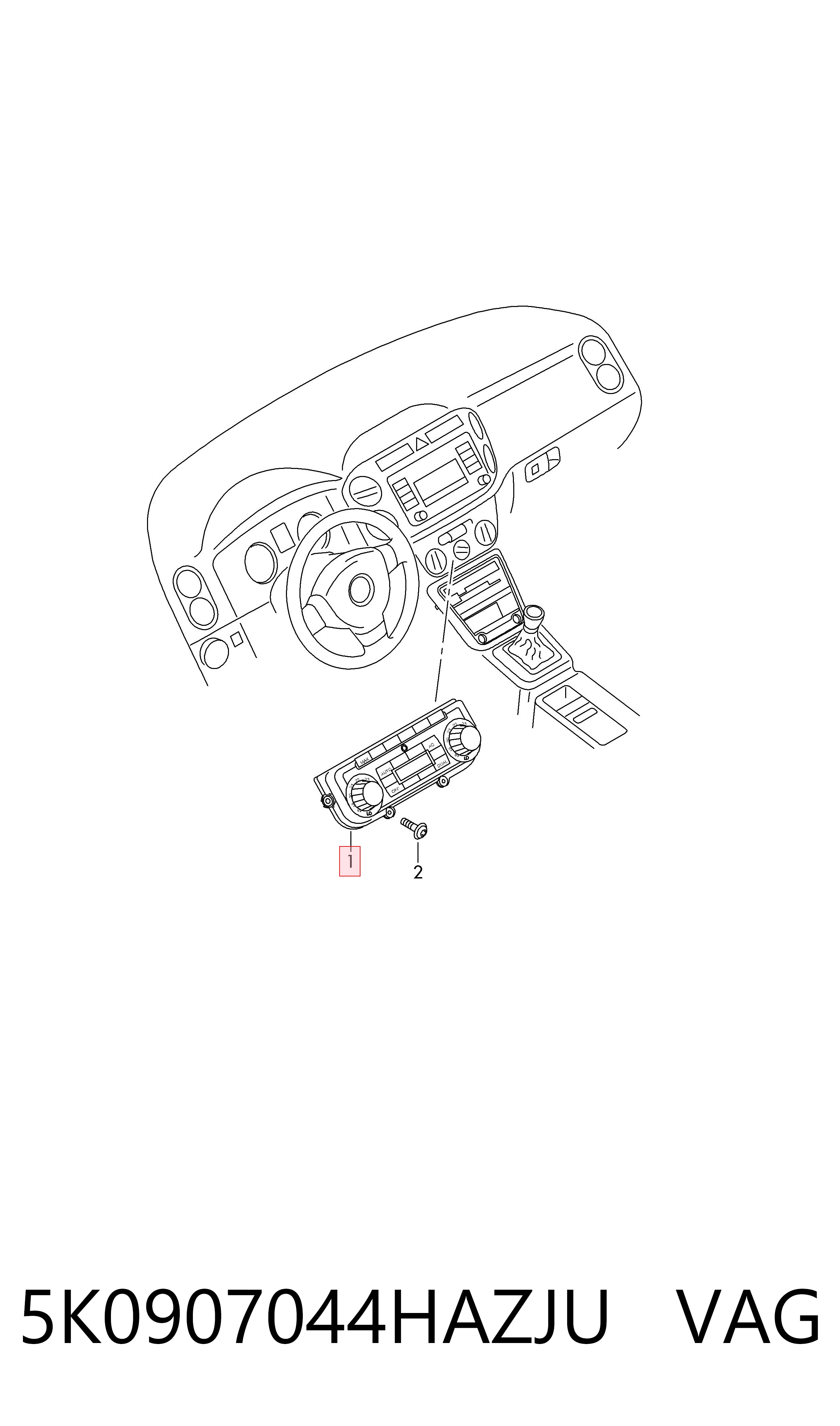  Unidade de controlo dos modos de aquecimento/condicionamento Volkswagen Jetta VI sedan (162, 163, AV3, AV2, AY2, AY3) (2011 - 2019) VI