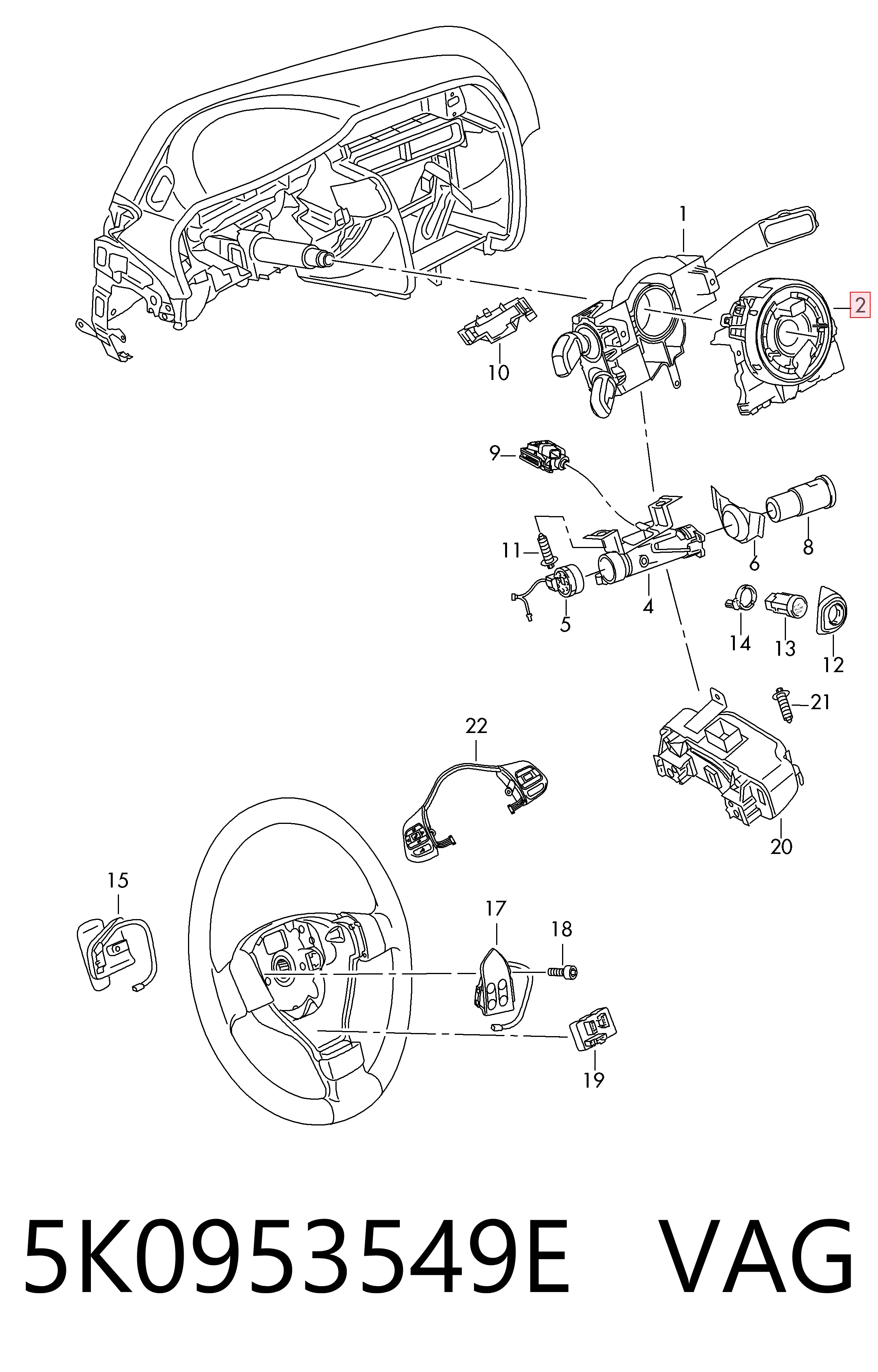 Anel AIRBAG de contato, cabo plano do volante KSP KSP01862