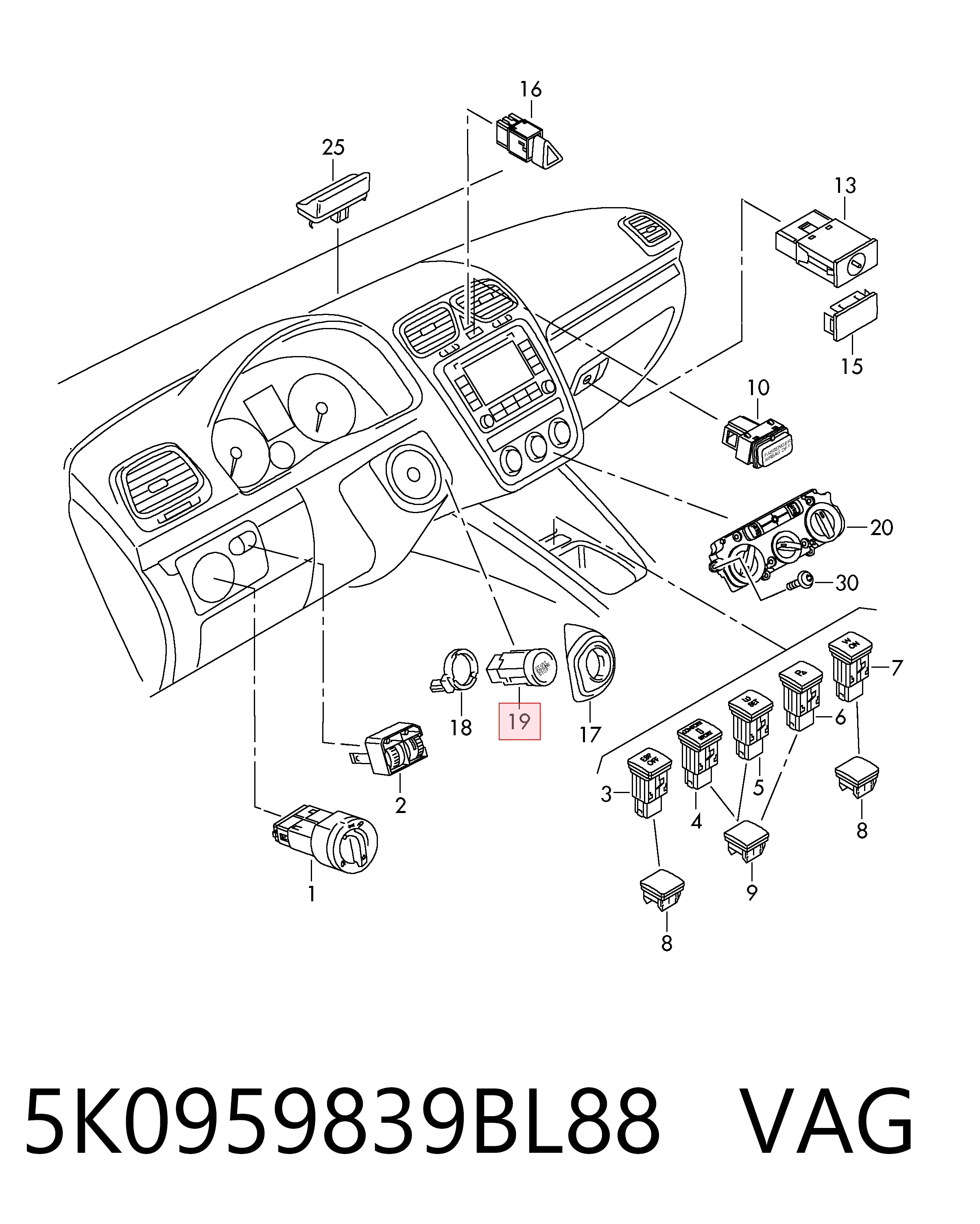 5K0959839BL88 VAG 