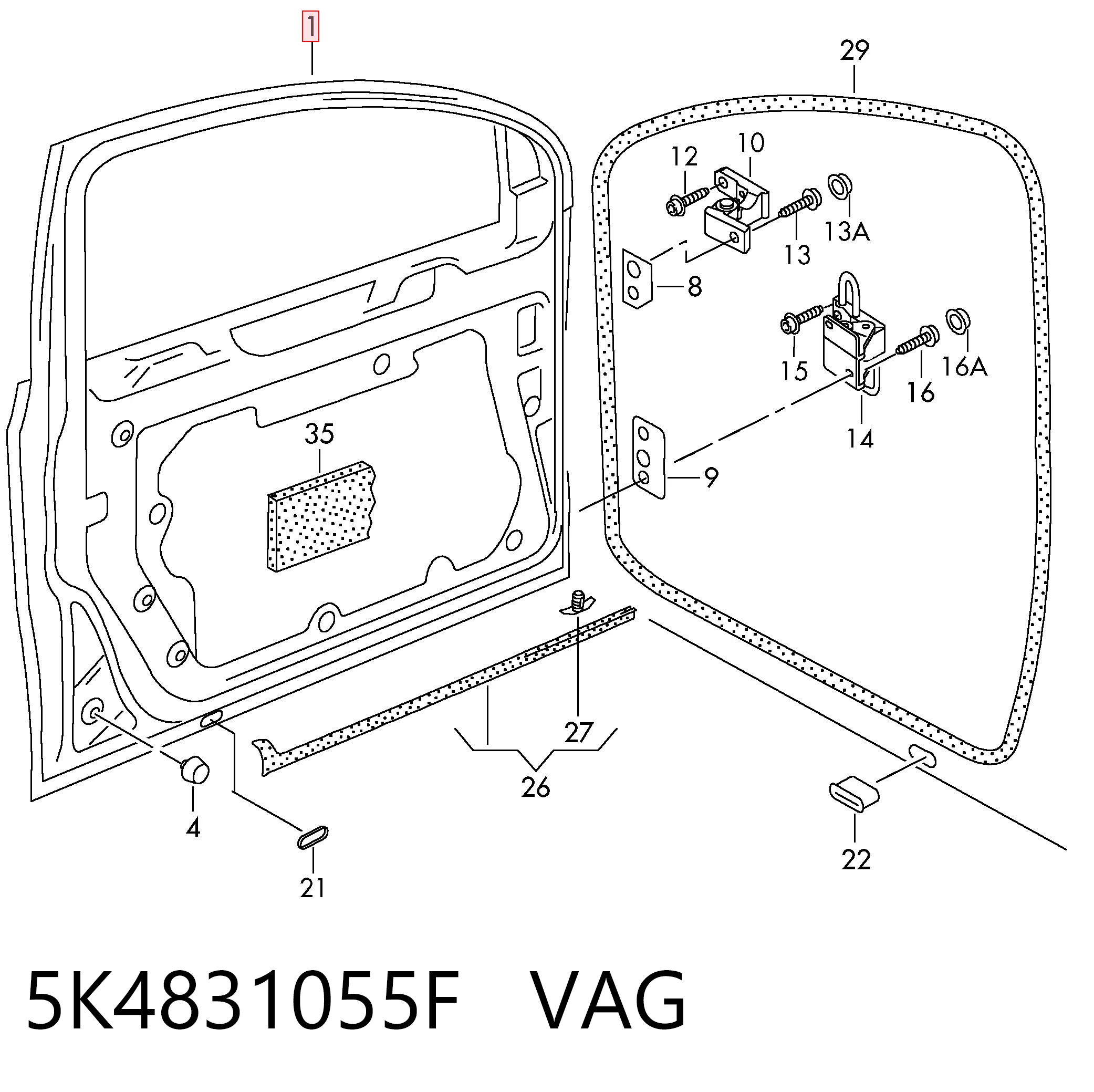 Porta dianteira esquerda Volkswagen Golf VI AJ5