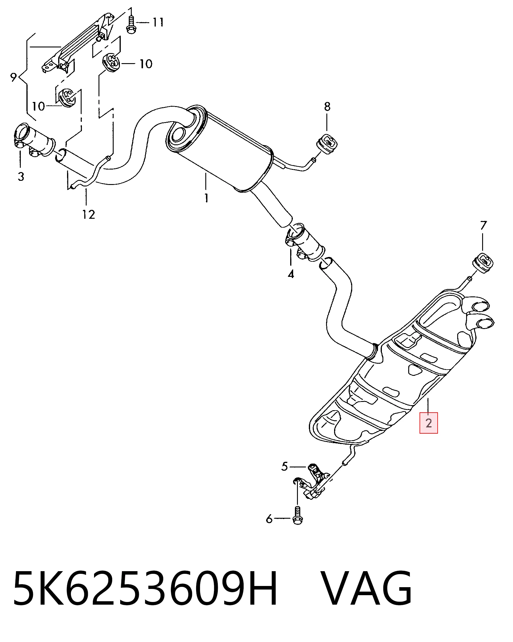 Compre Silenciador, parte traseira Volkswagen Golf 6
