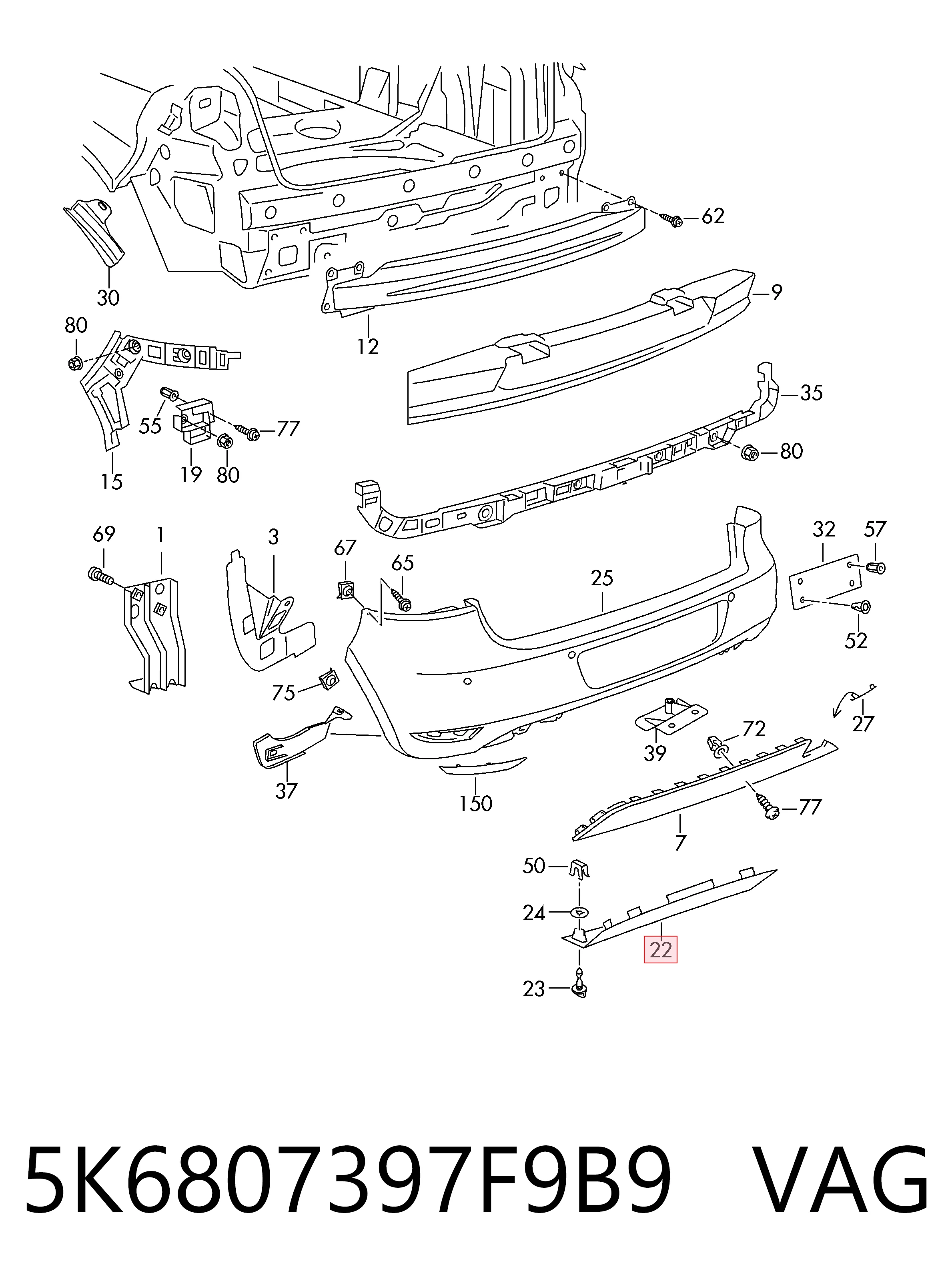  VAG 5K6807397F9B9 preço, a partir de 62,30 USD