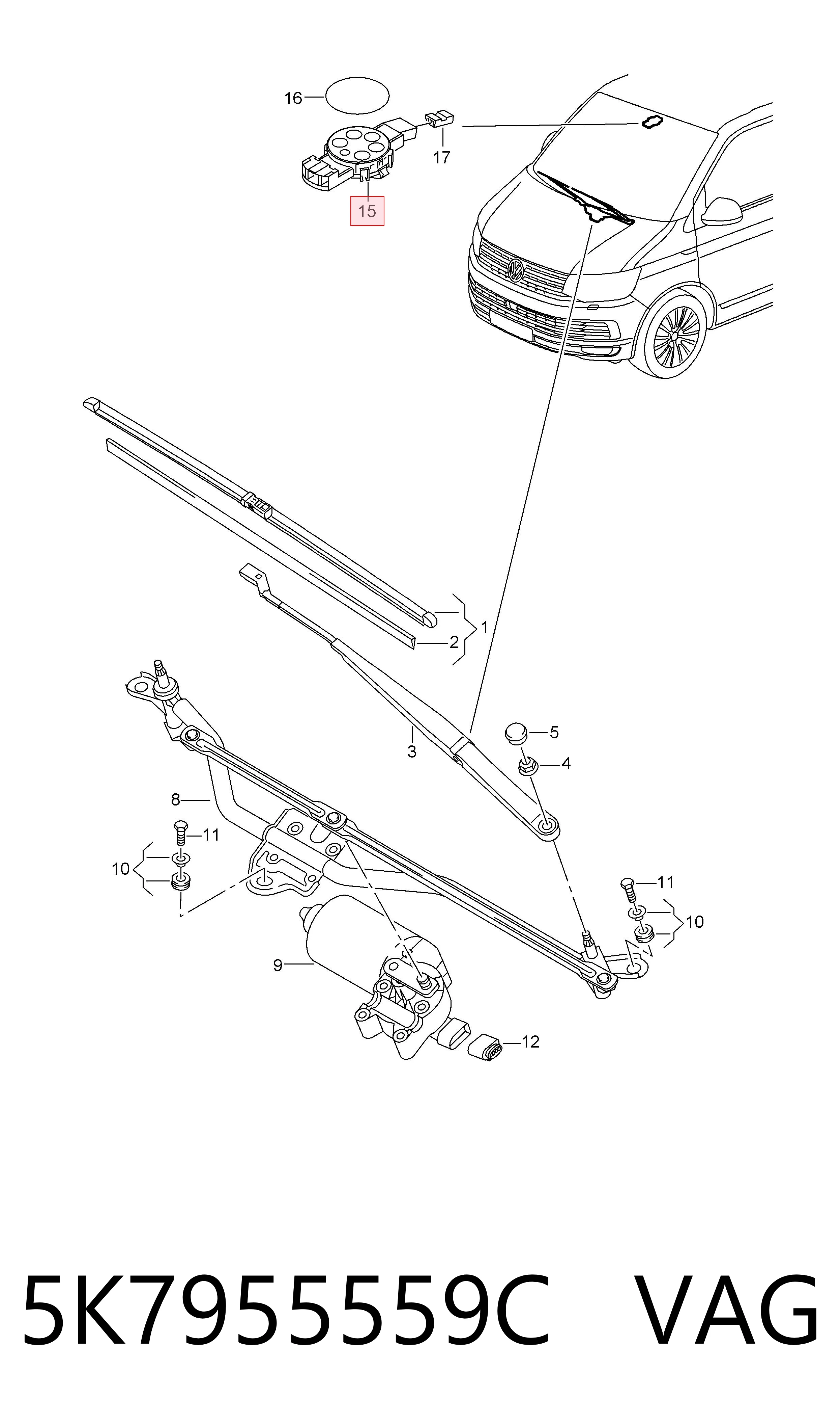5K7955559C VAG Sensor de chuva
