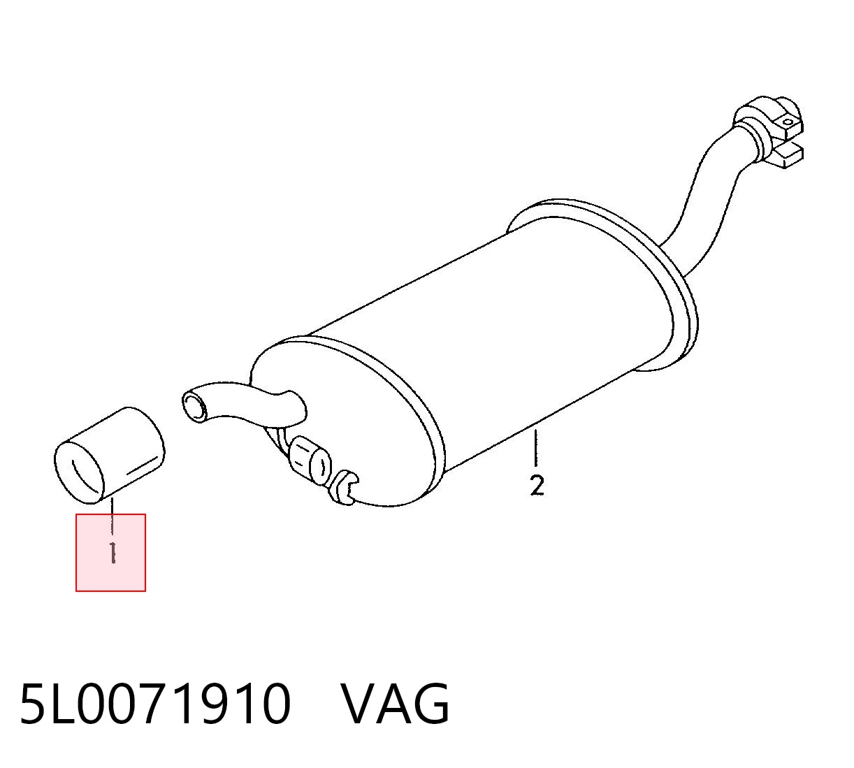 5L0071910 VAG Bocal para o silenciador