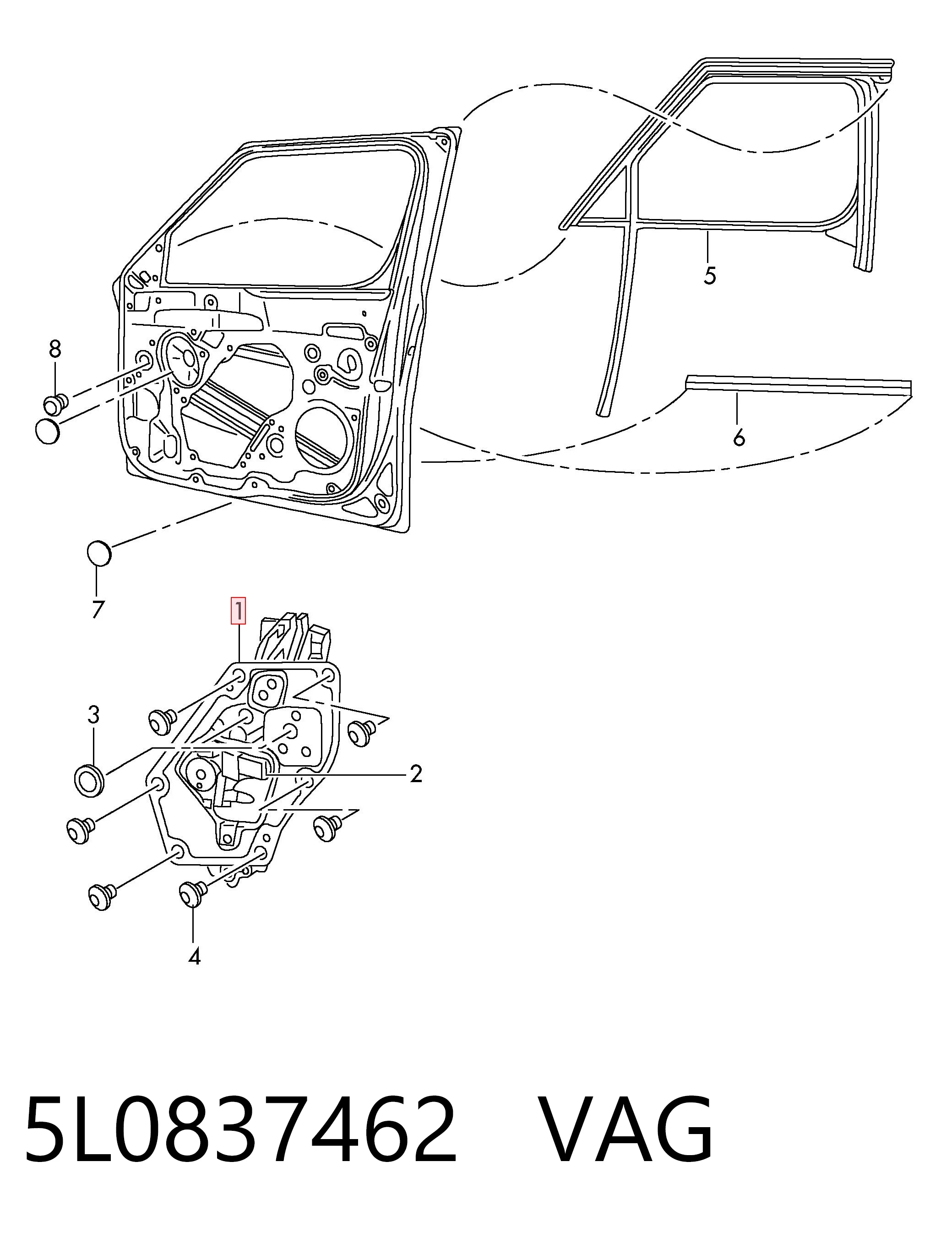 Mecanismo de acionamento de vidro da porta dianteira direita Skoda Yeti 5L ao melhor preço