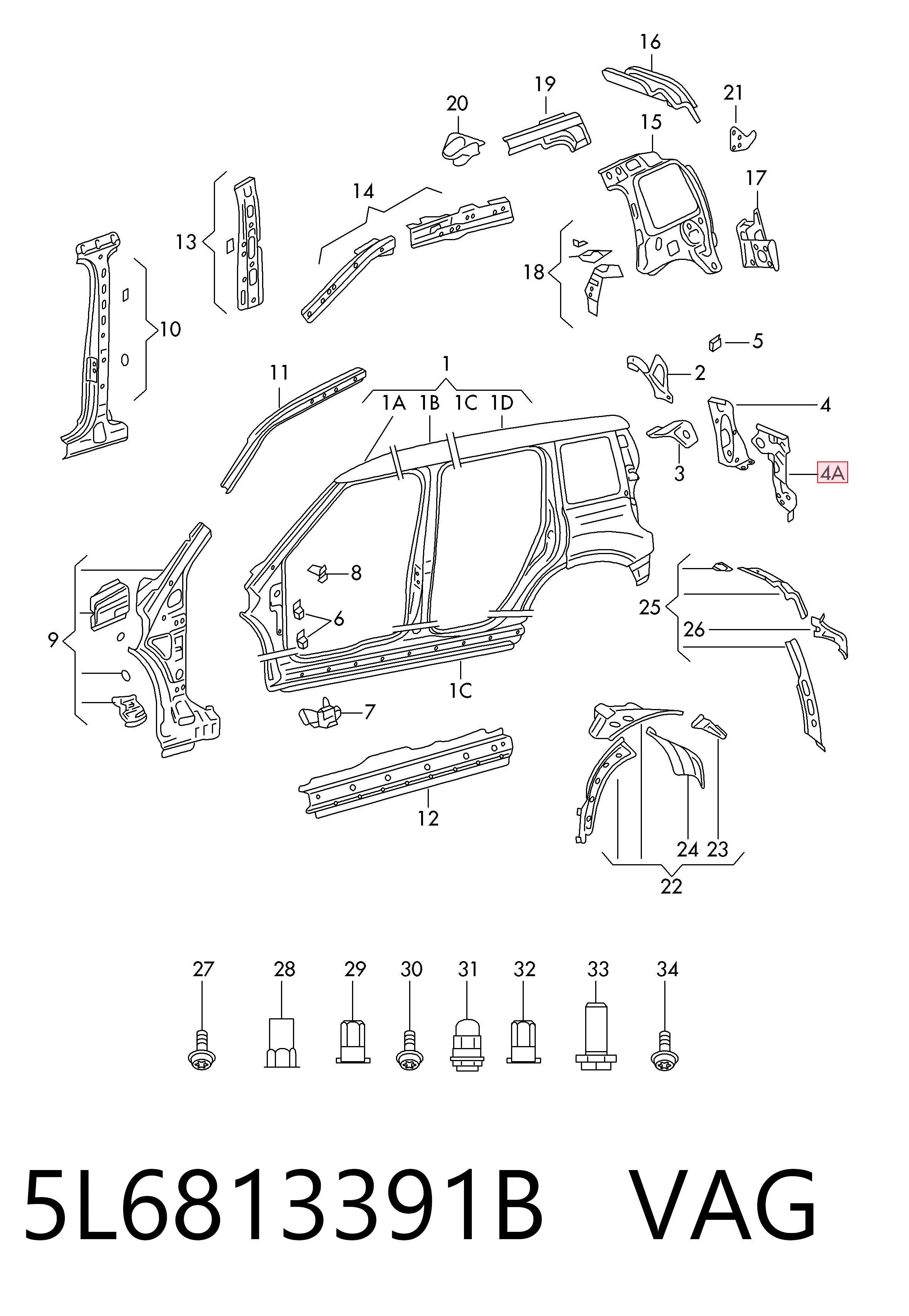  VAG 5L6813391B preço, a partir de 44,65 USD