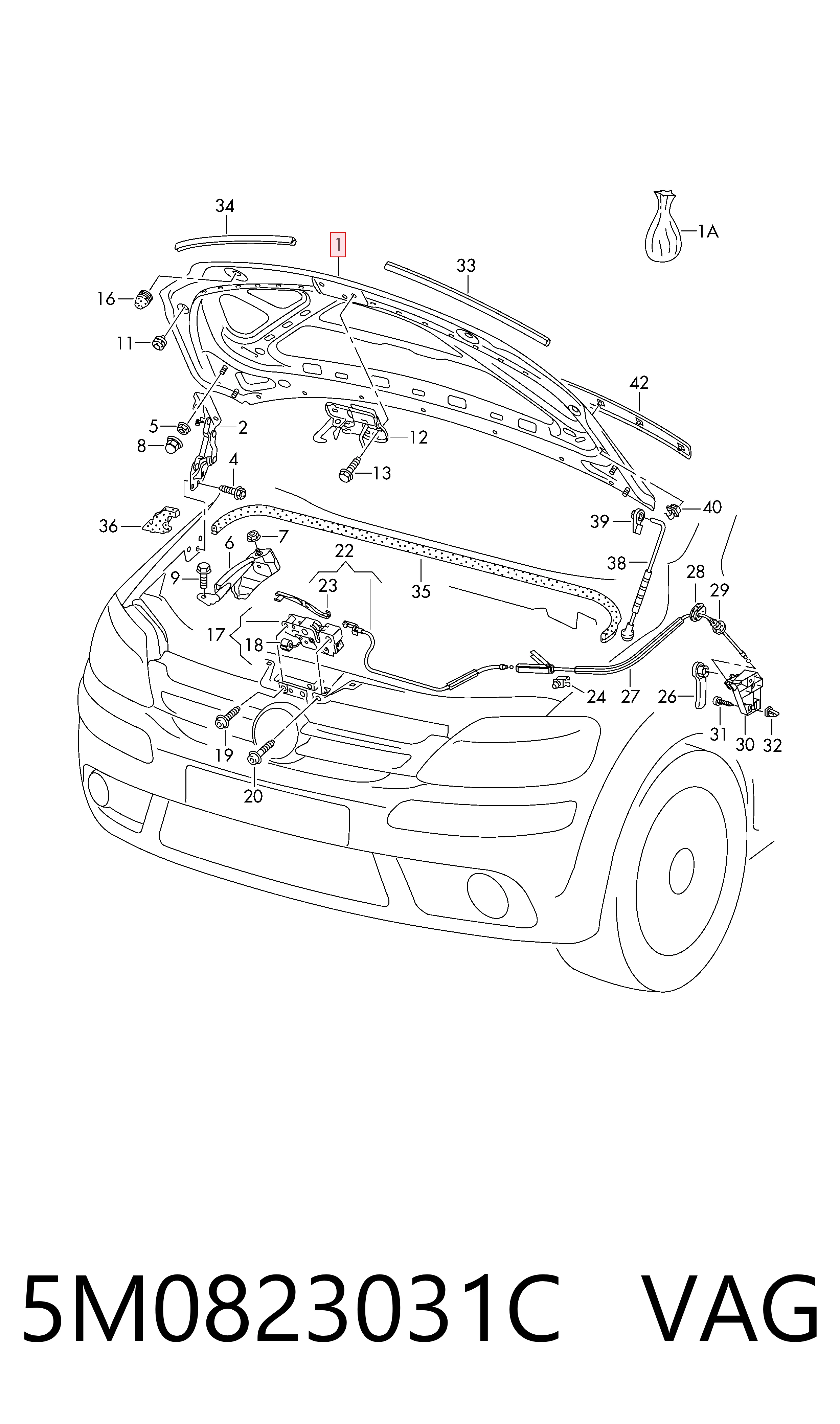 Capota para Volkswagen Golf PLUS V 5M1, 521