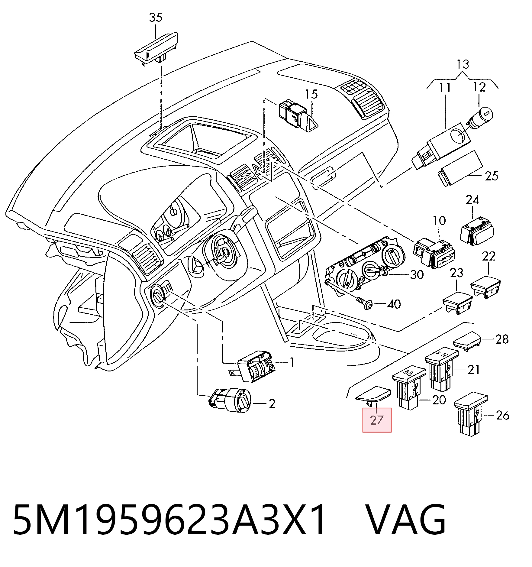 5M1959623A3X1 VAG