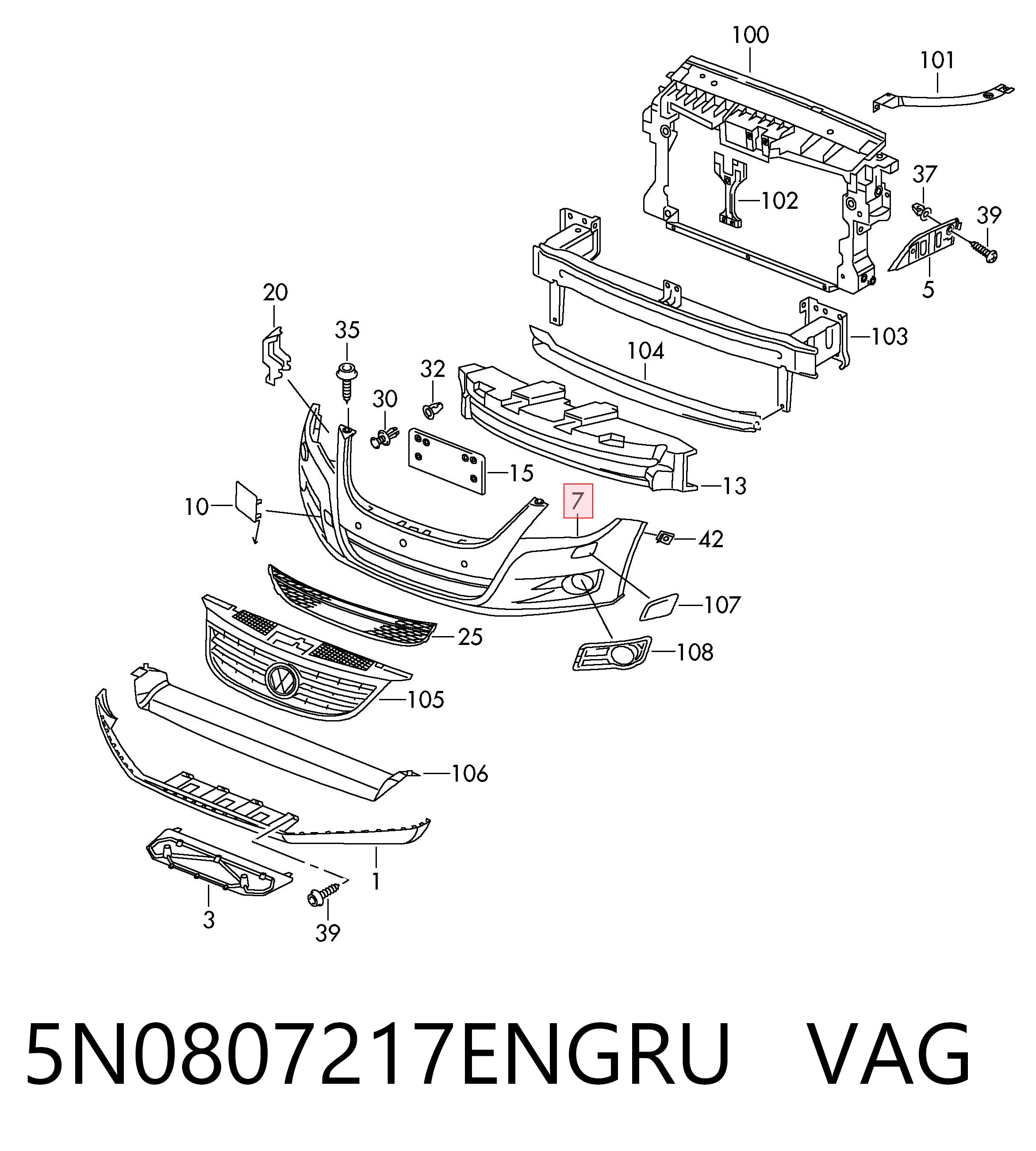 Pára-choque dianteiro para Volkswagen Tiguan 5N1, 5N2