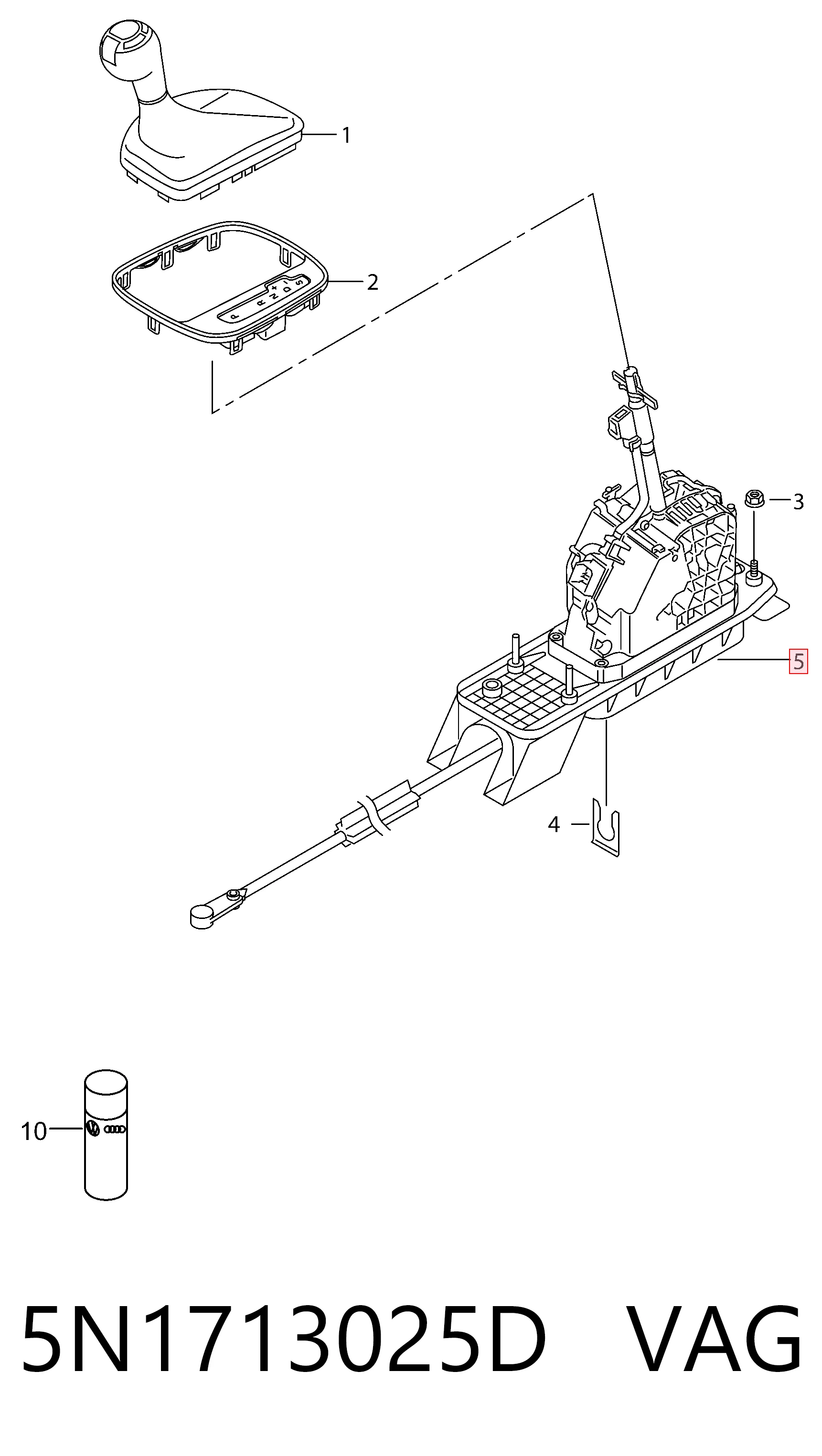 Mecanismo de mudança (ligação) para Audi Q3  8UB, 8UG