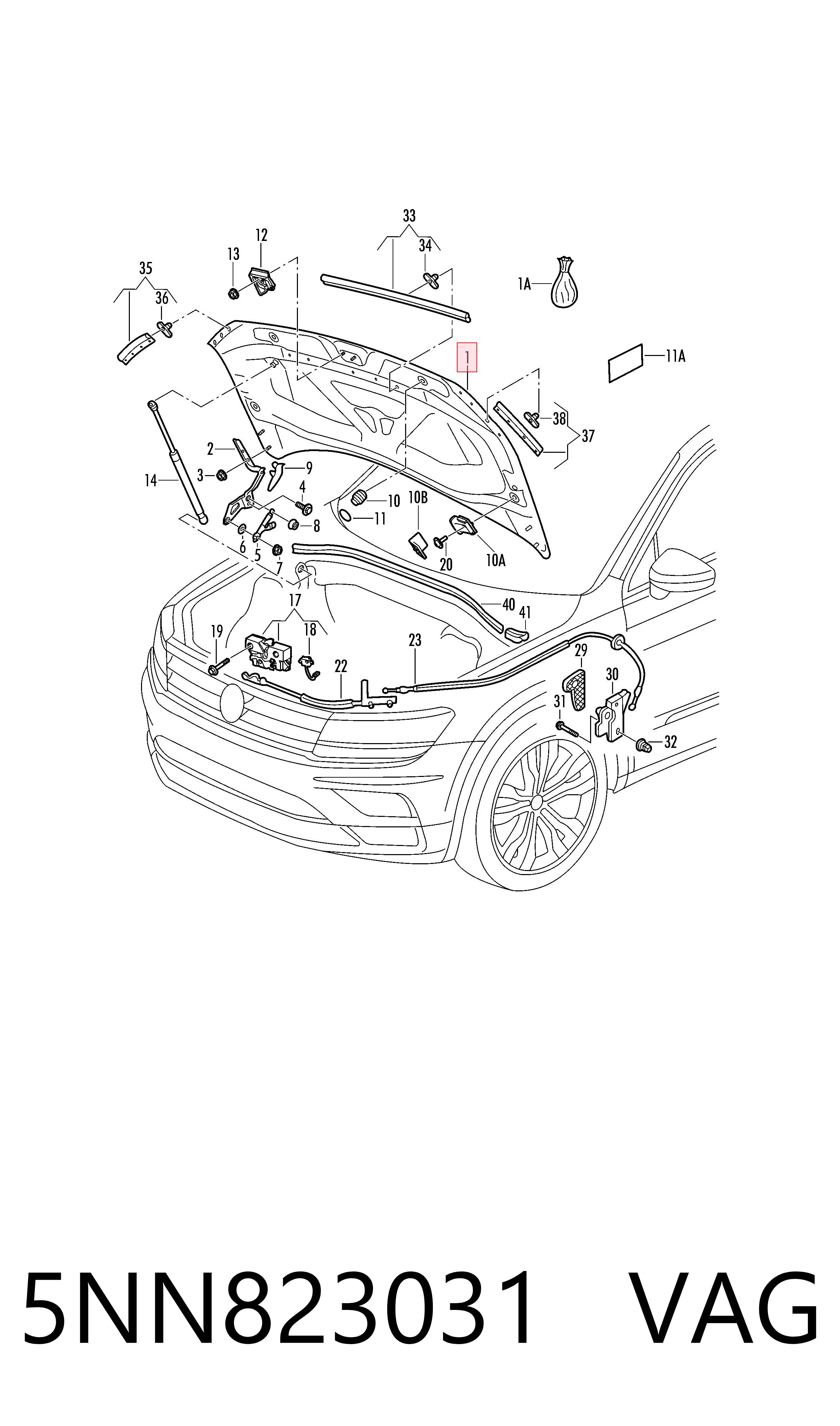 Capota para Volkswagen Tiguan Allspace  BW2, BJ2