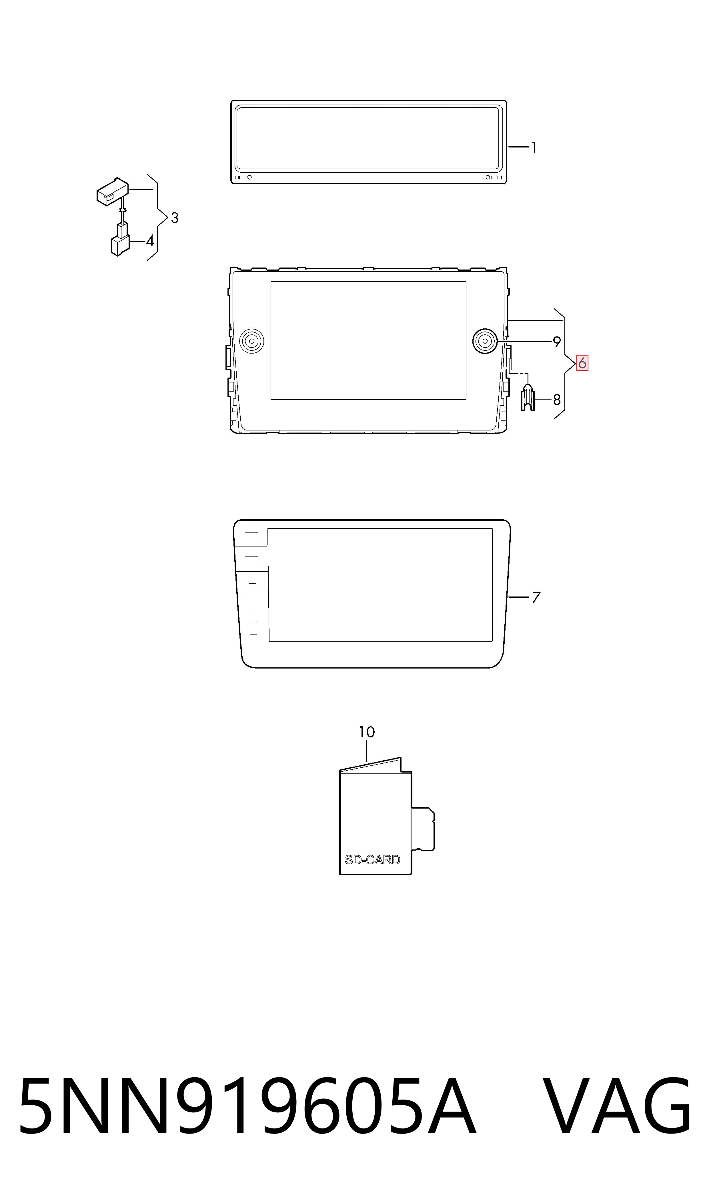 Aparelhagem de som (rádio AM/FM) para Volkswagen Passat B8 3G2, CB2