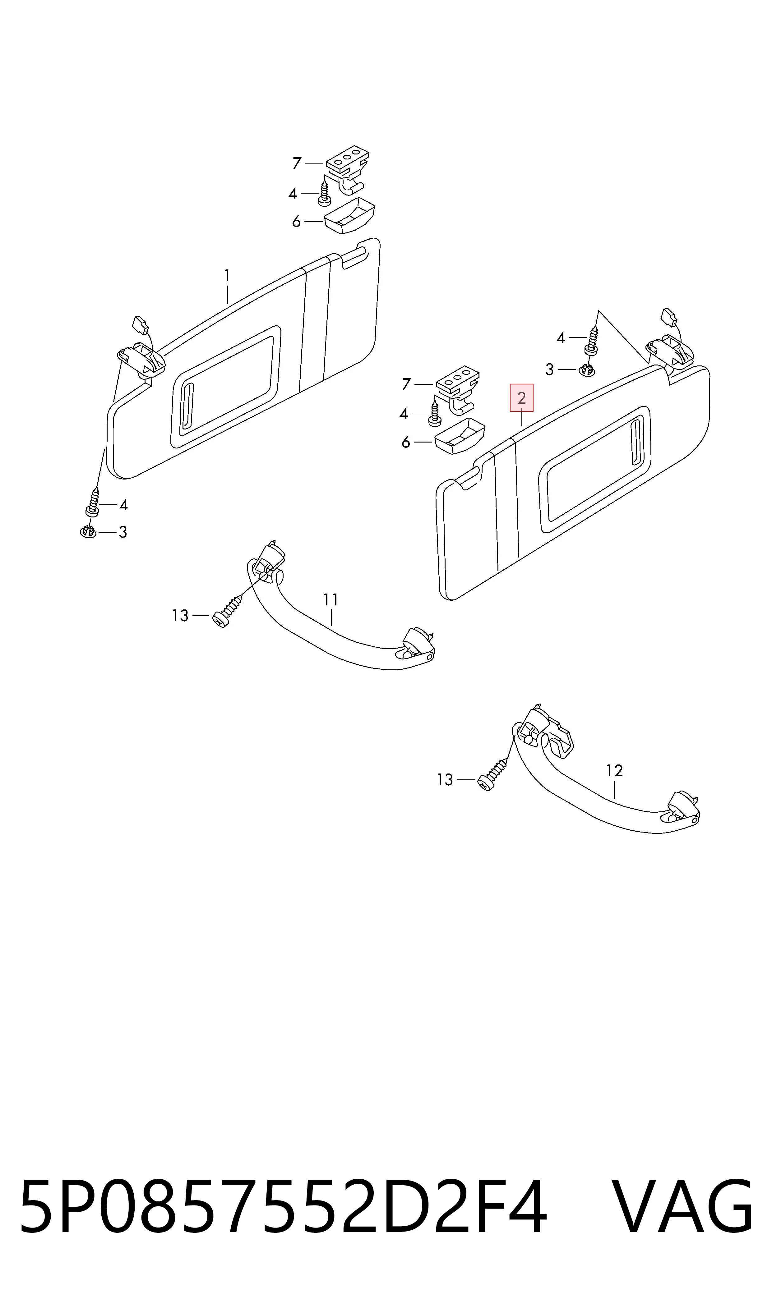 Pala contra o sol para Seat Altea  5P1