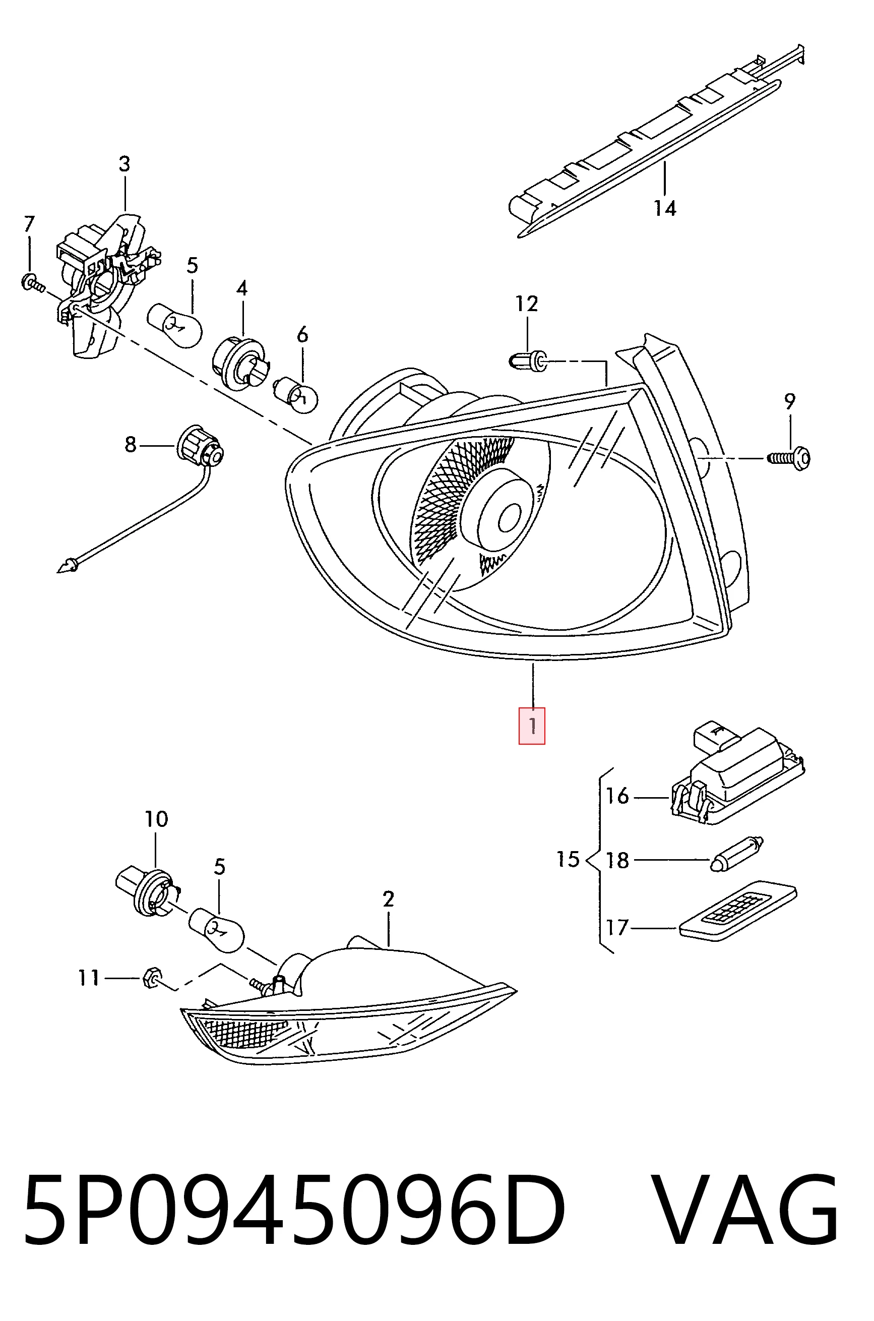 Lanterna traseira direita para Seat Altea XL 5P5, 5P8