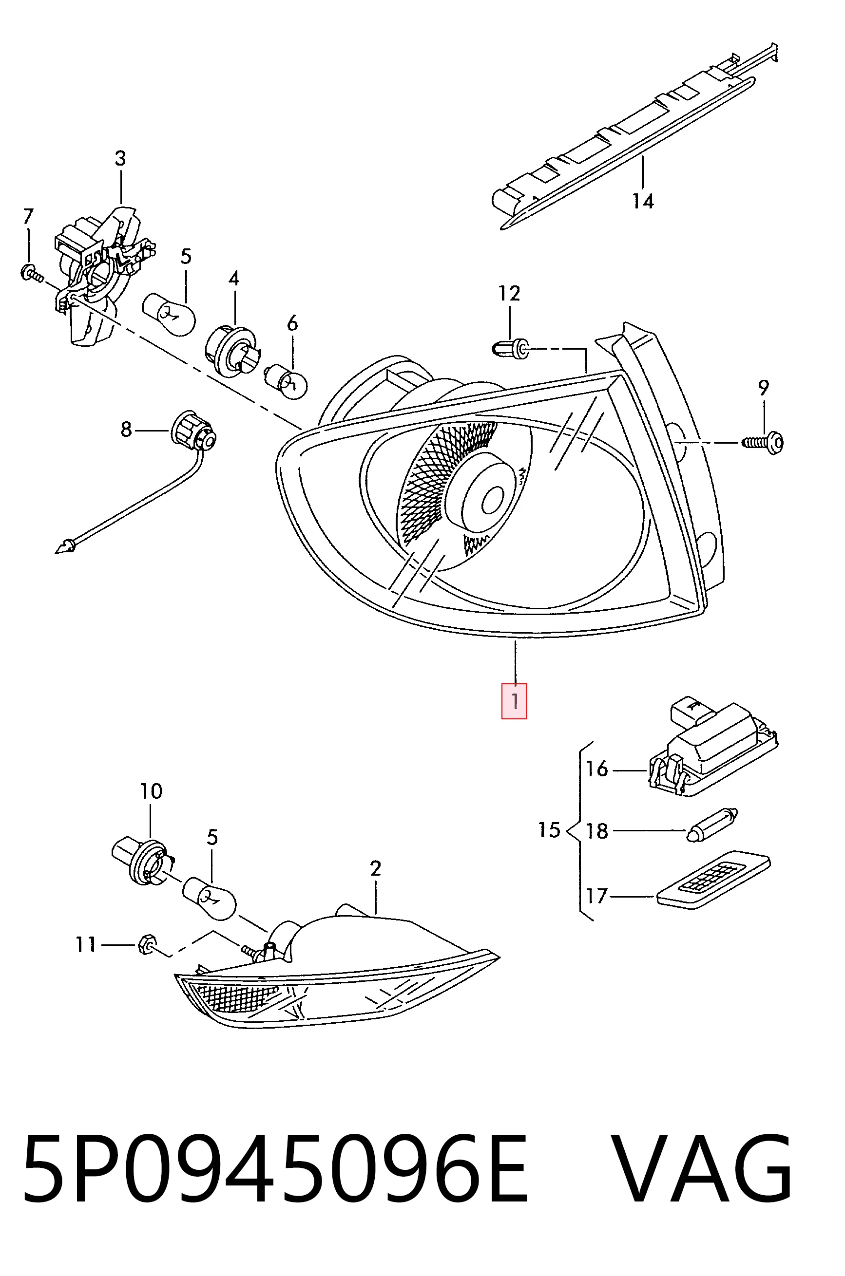 Lanterna traseira direita Seat Altea XL 5P5, 5P8