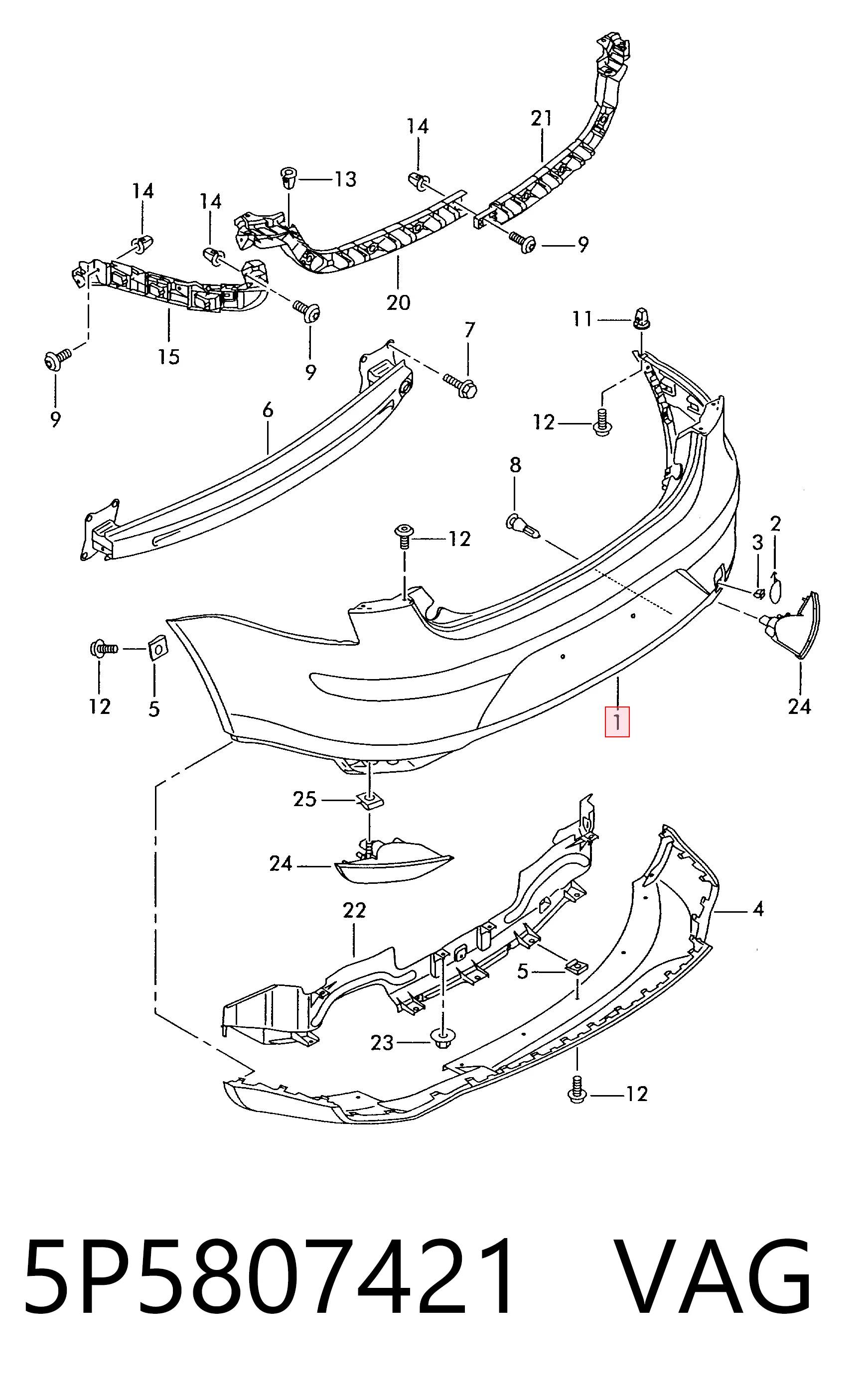 Pára-choque traseiro Seat Toledo III 5P2