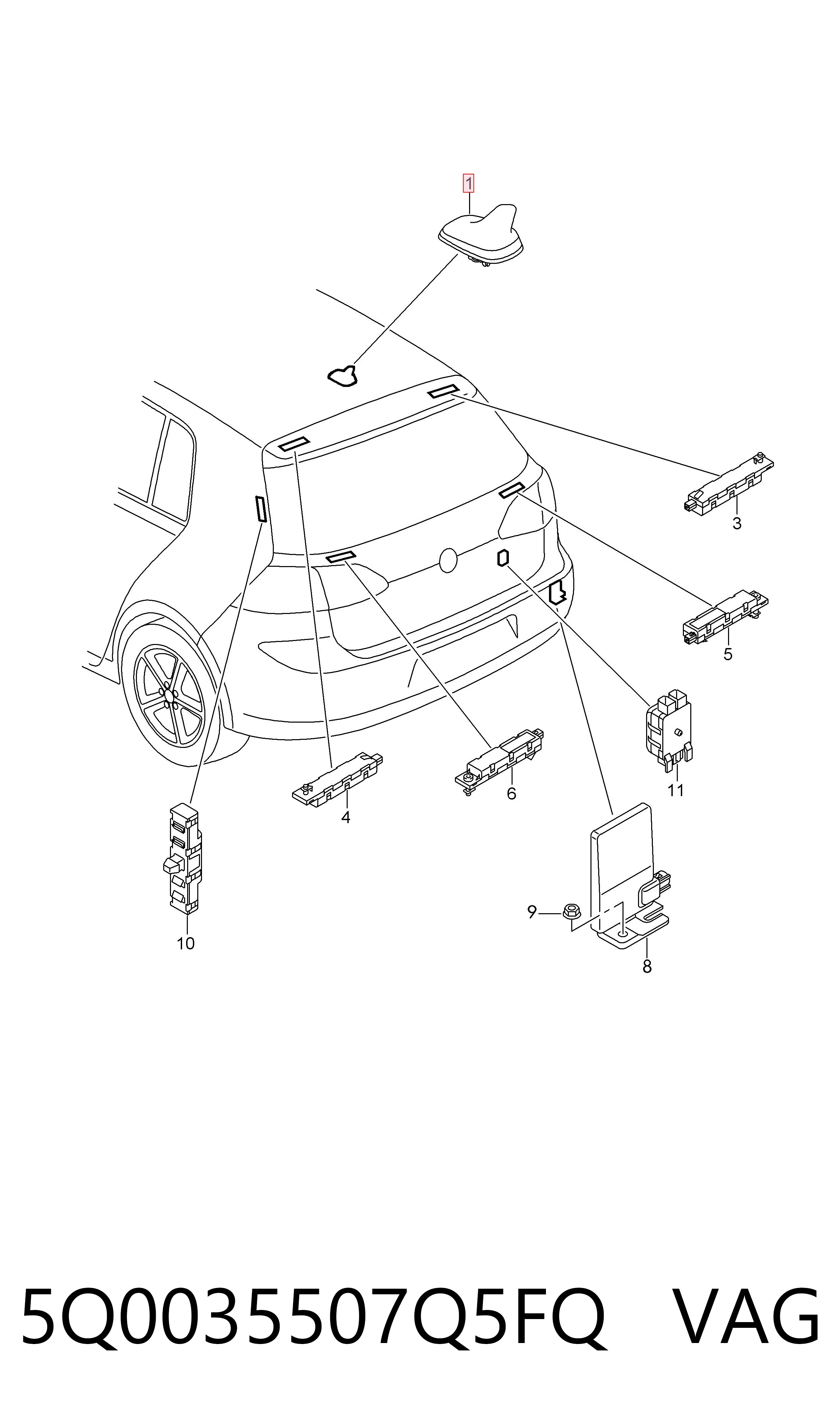 Compre 5Q0035507Q5FQ VAG Antena