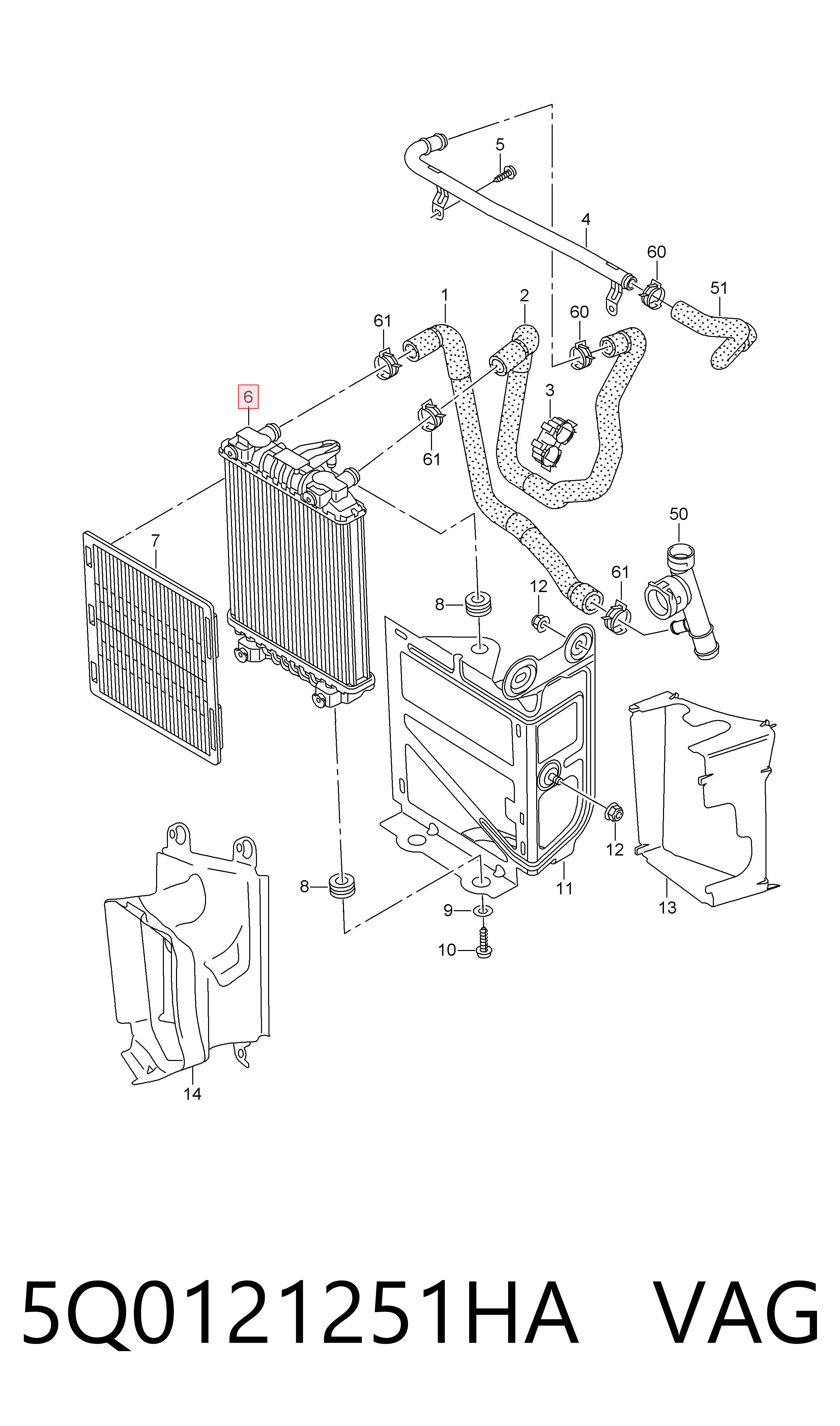 Radiador de esfriamento de motor adicional VAG 5Q0121251HA preço, a partir de 179,83 USD