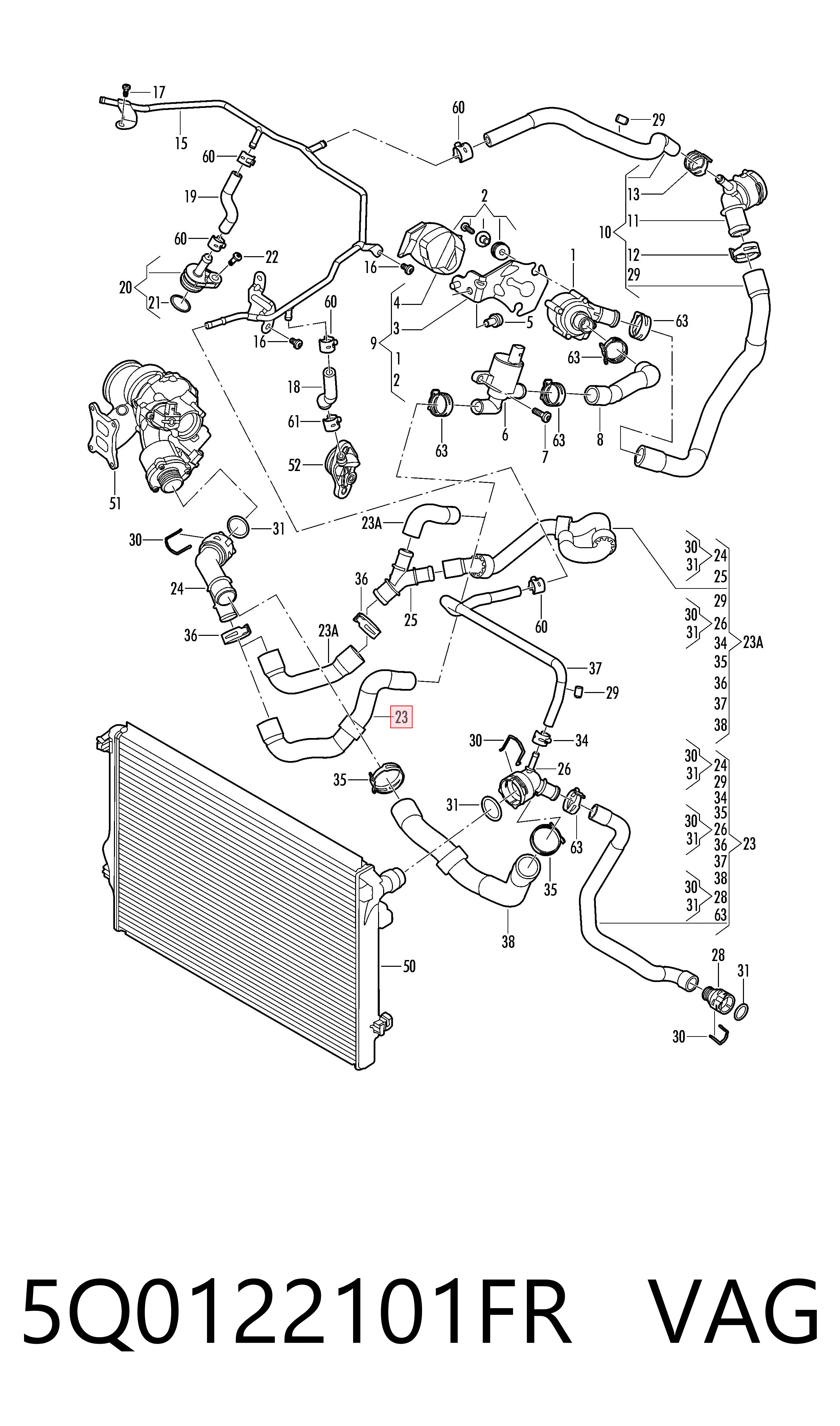  VAG 5Q0122101FR preço, a partir de 82,57 USD