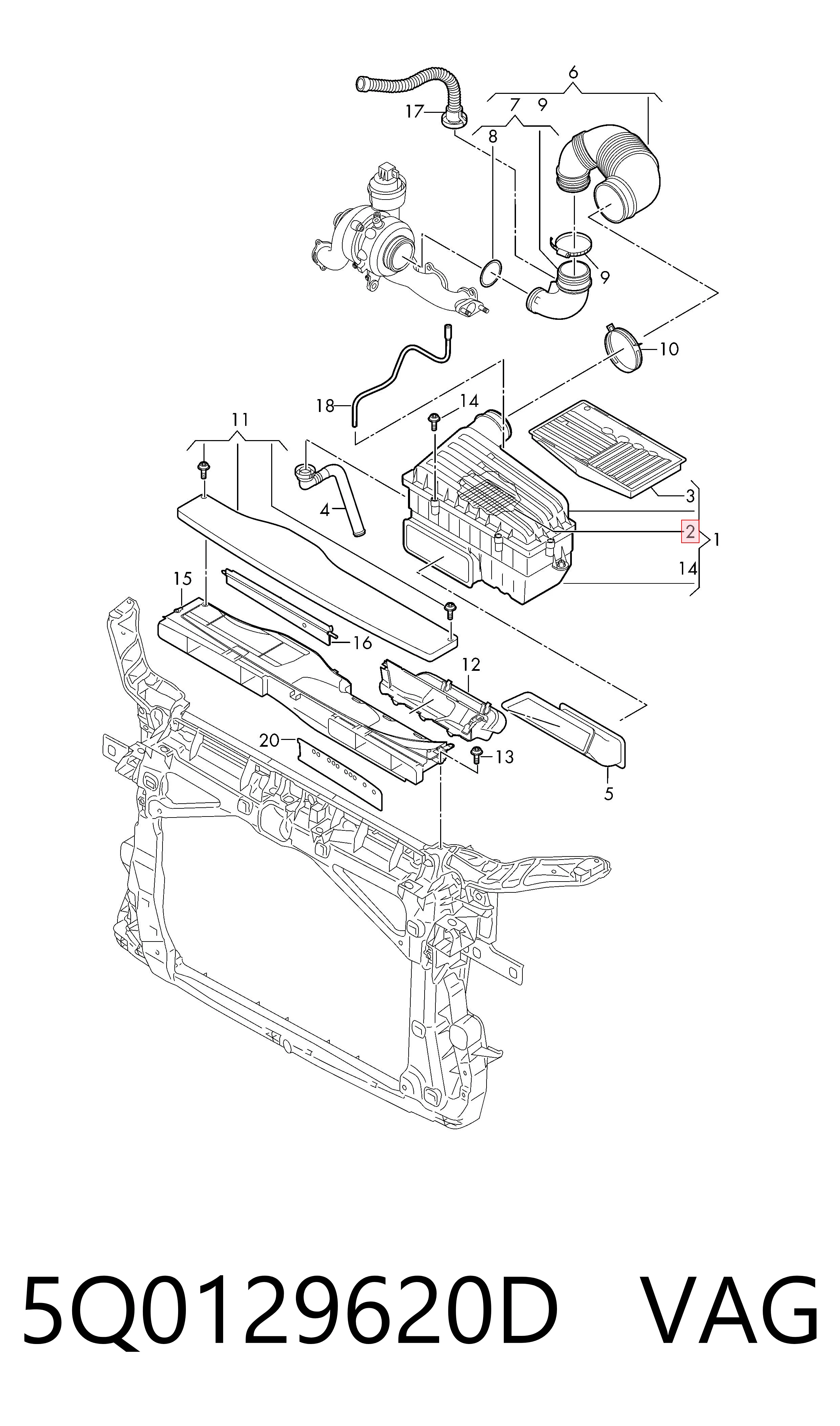 5Q0129620D VAG Filtro de ar