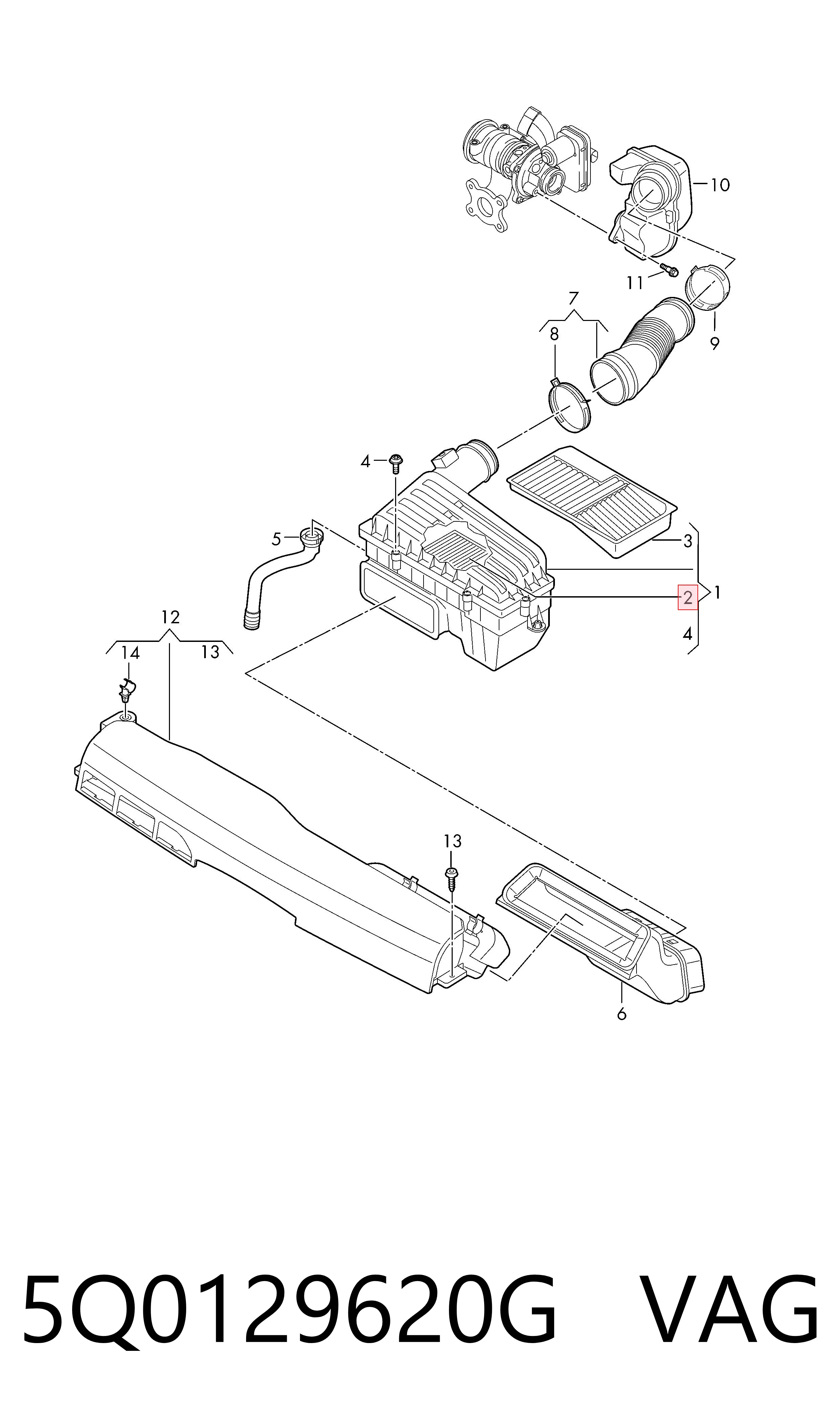 5Q0129620G VAG Filtro de ar
