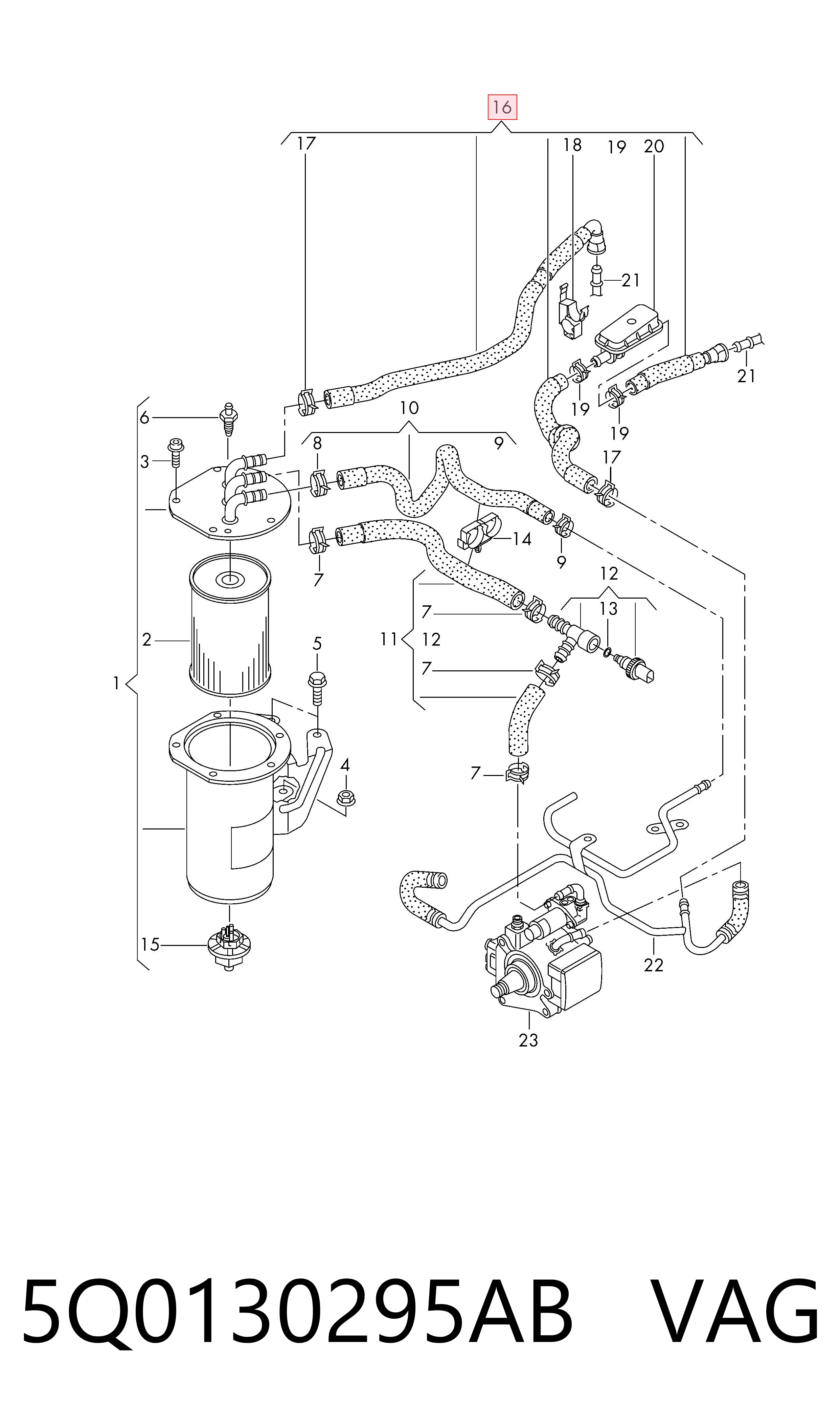 5Q0130295AB VAG Sensor de temperatura de combustível