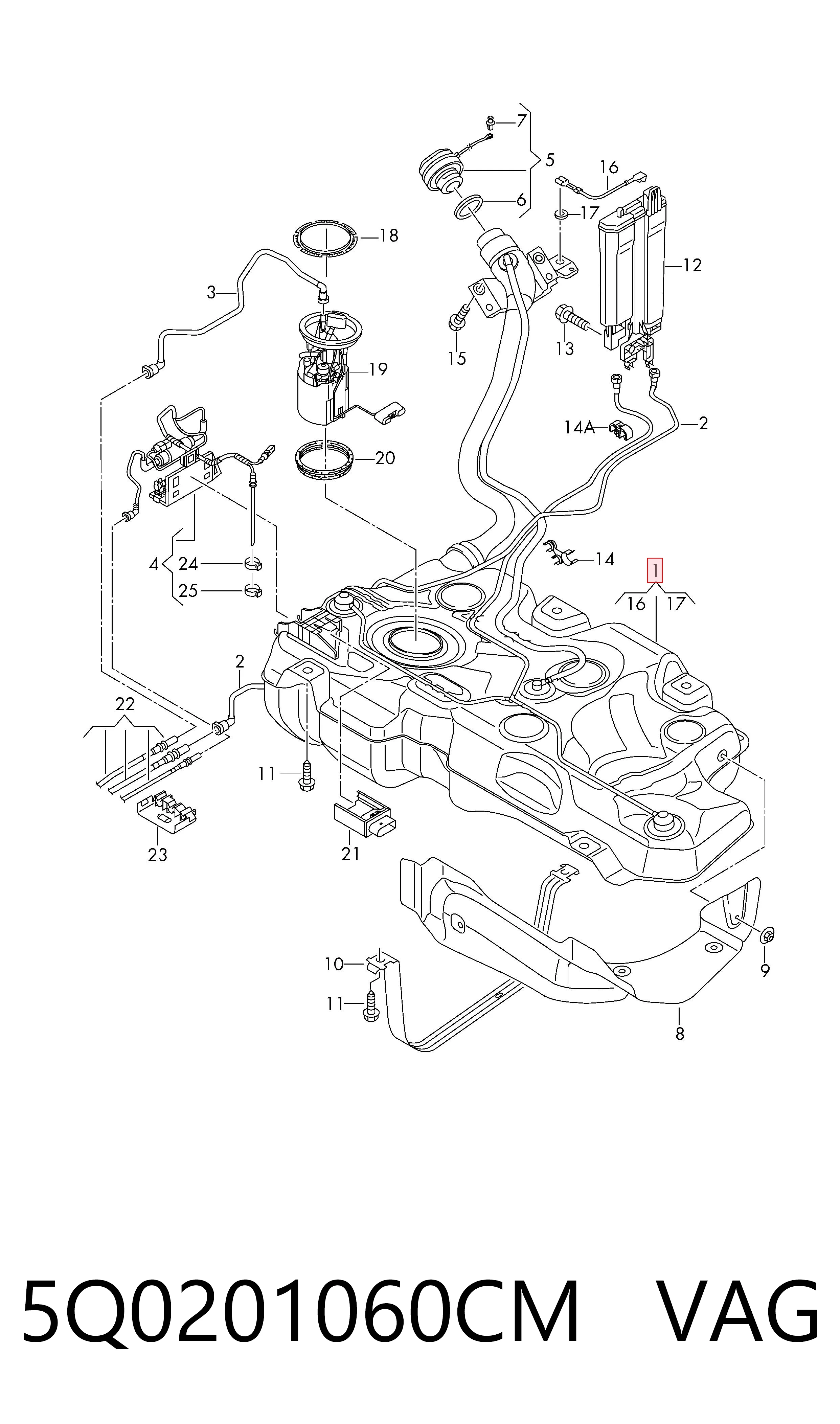 Tanque de combustível Skoda Octavia III 5E3, NL3, NR3 ao melhor preço