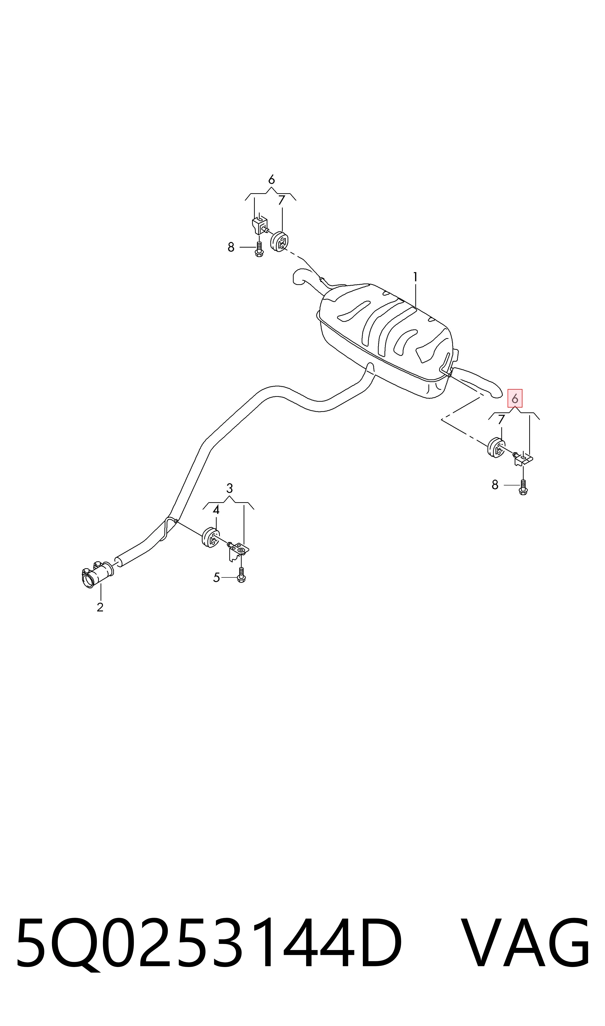 Consola de coxim traseiro do silenciador VAG 5Q0253144D preço, a partir de 19,15 USD