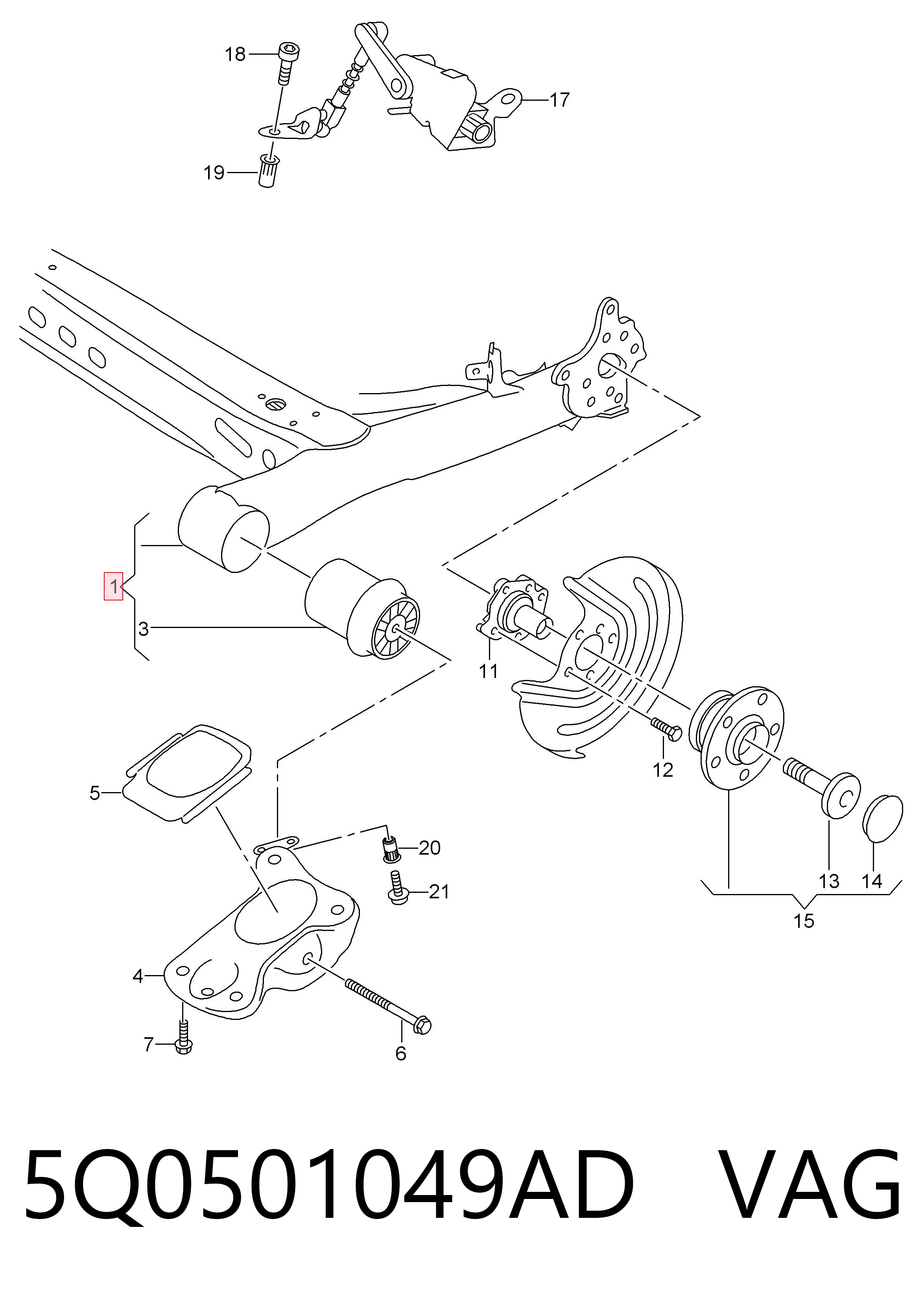 Compre 51501004 AND Viga de suspensão traseira (plataforma veicular)