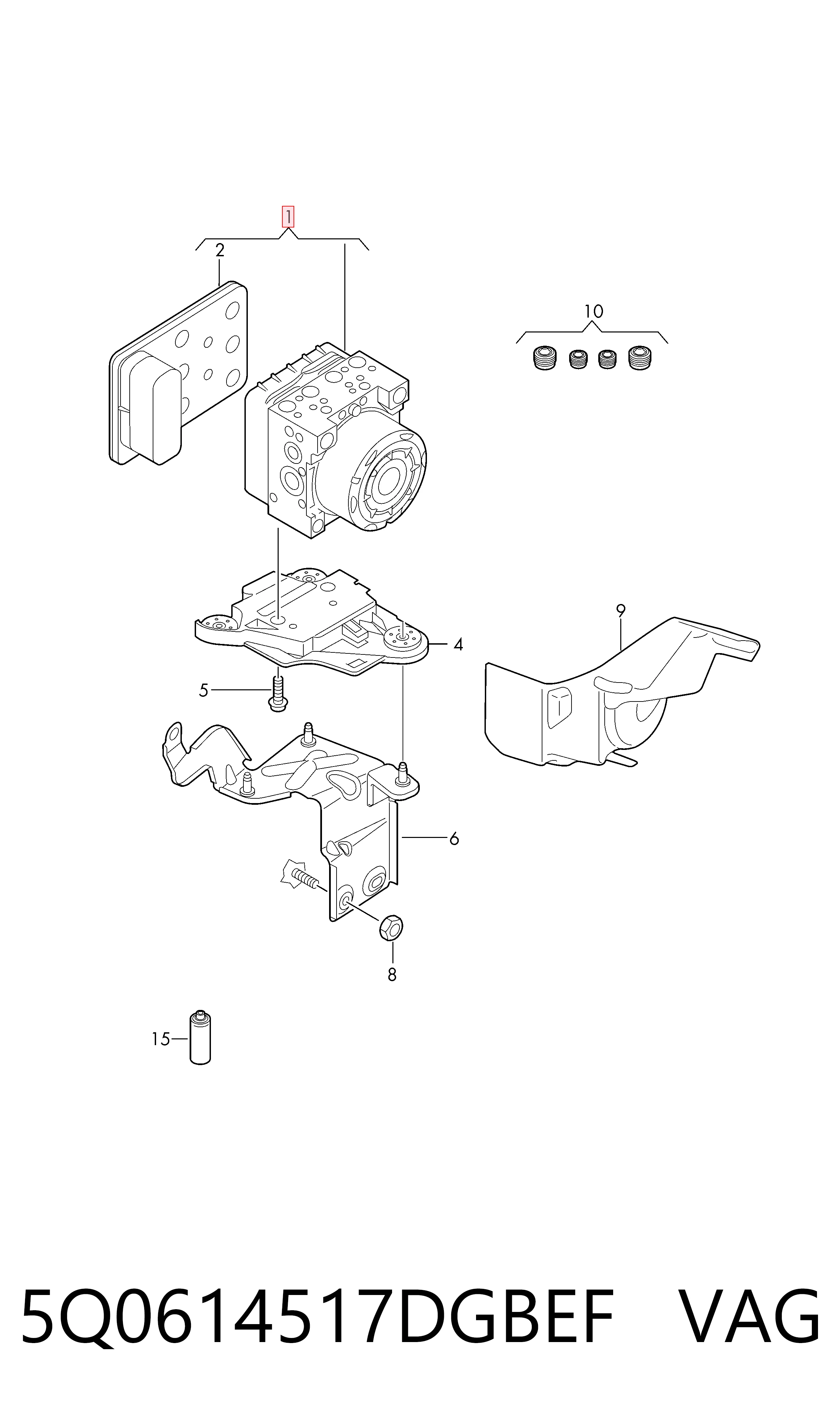 Unidade hidráulico de controlo ABS para Seat Leon III 5F1