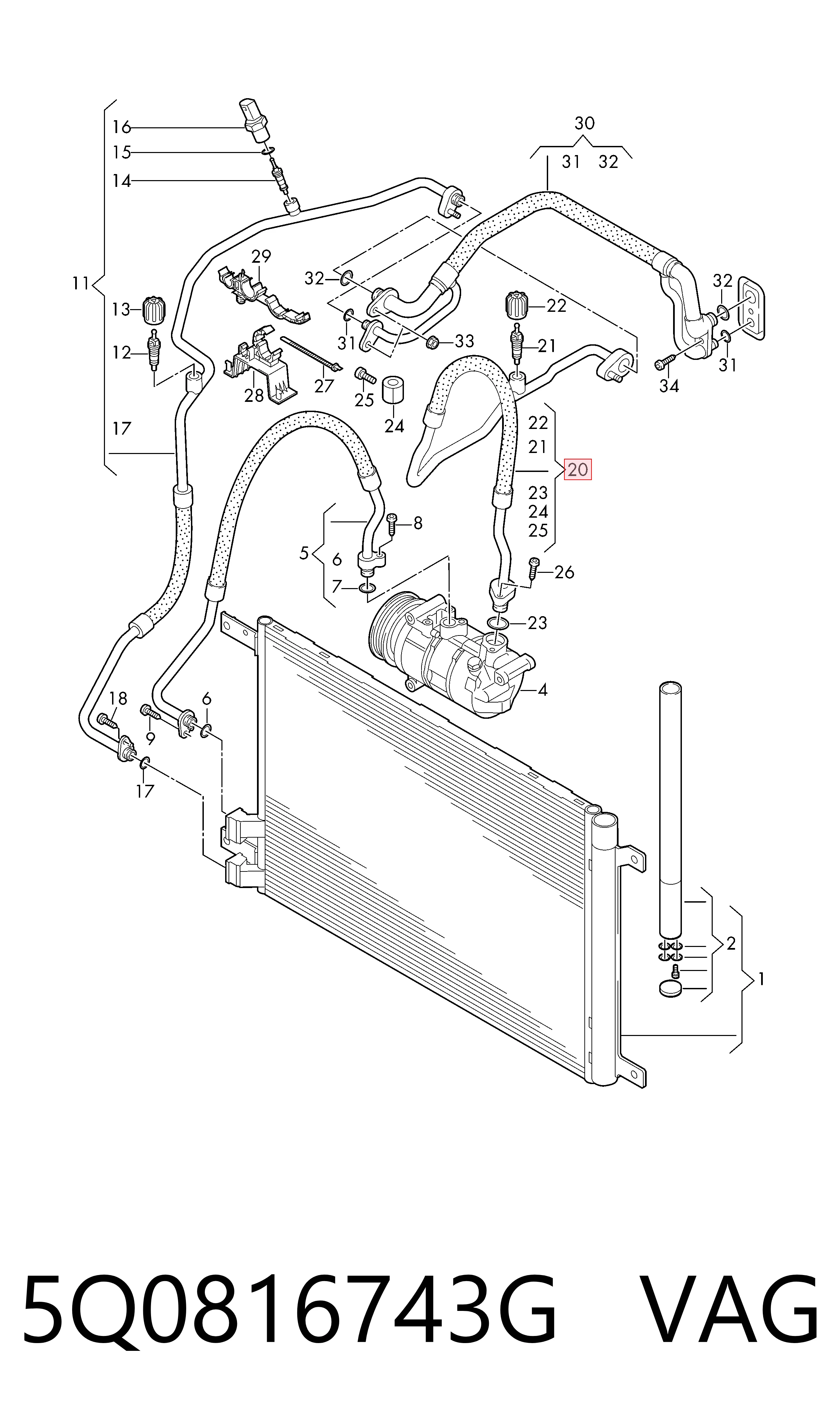  VAG 5Q0816743G preço, a partir de 68,69 USD