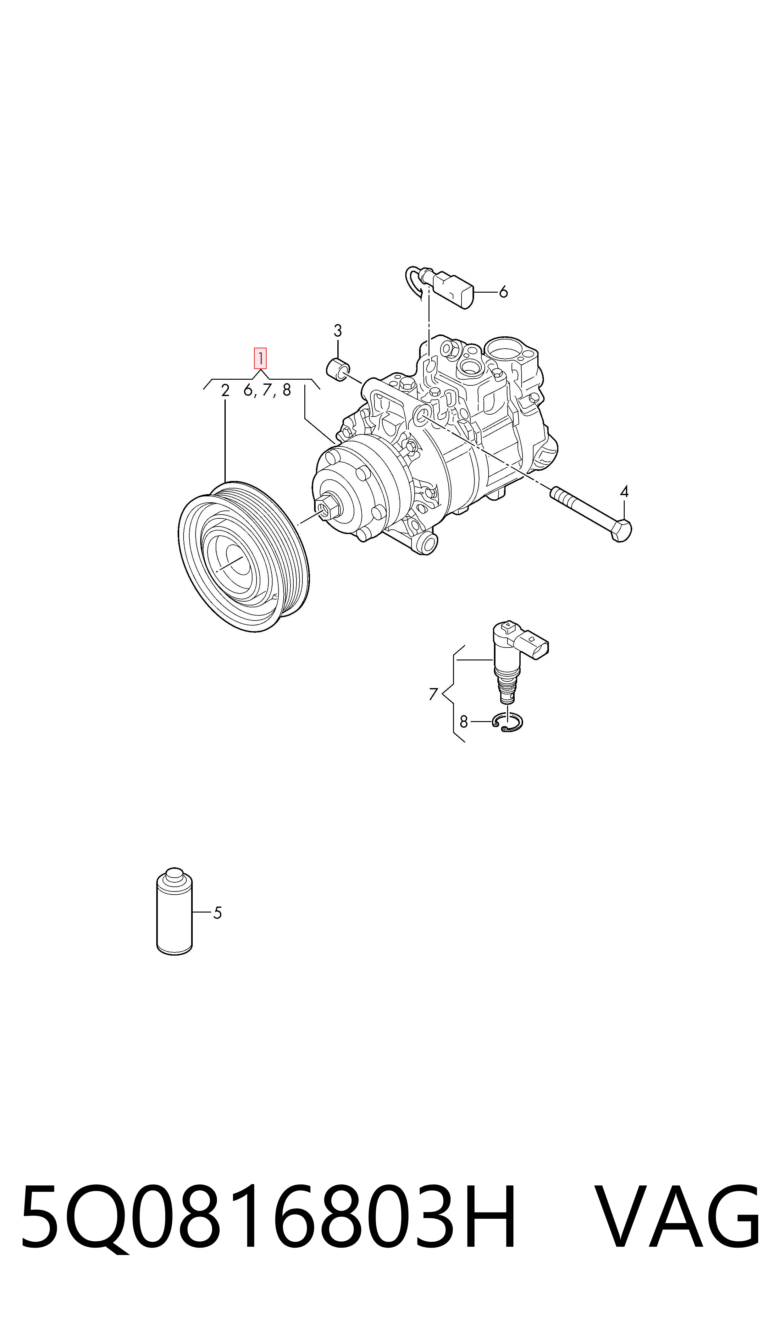 Compressor de aparelho de ar condicionado VAG 5Q0816803H preço, a partir de 165,15 USD