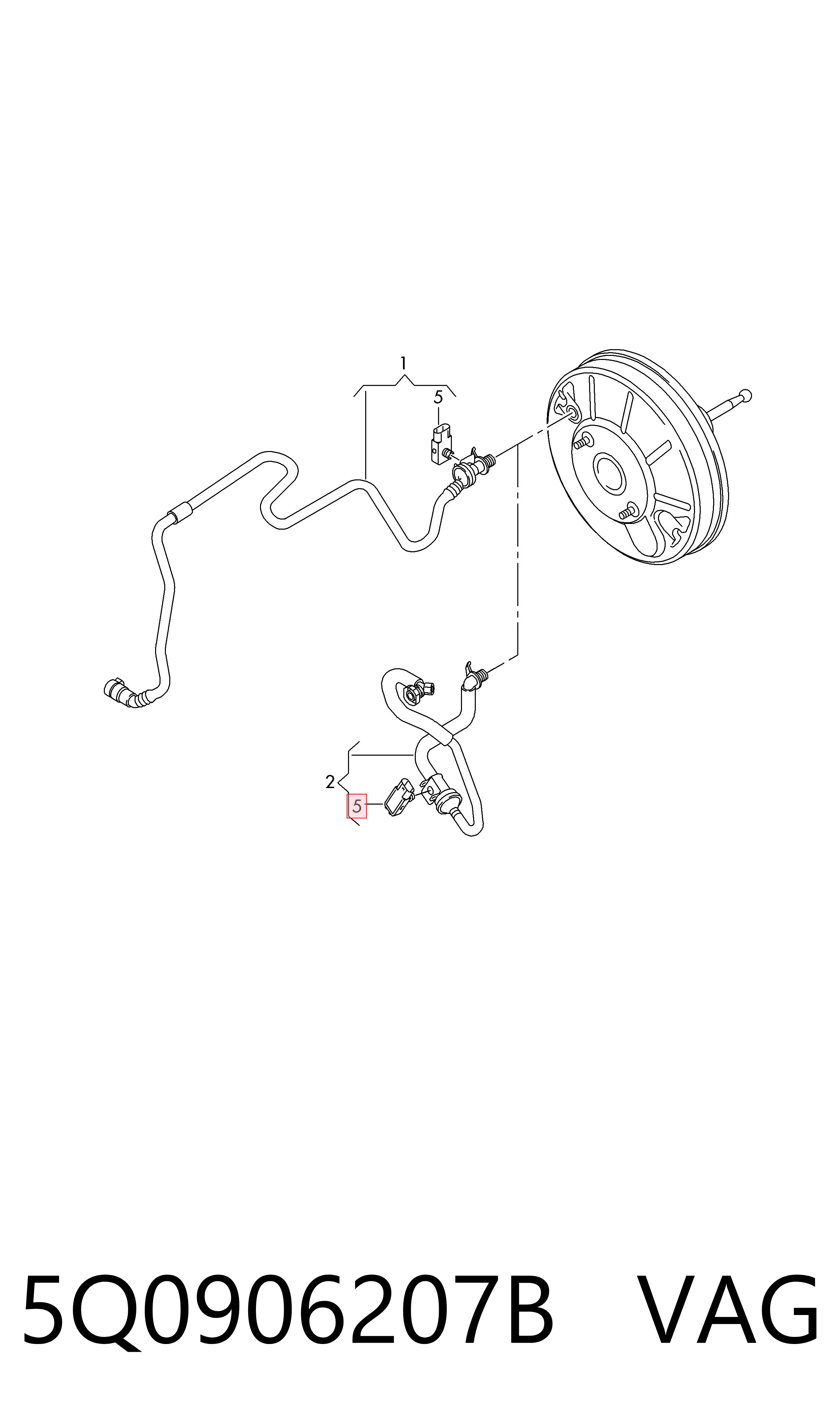 Sensor de depressão de impulsionador de vácuo dos freios VAG 5Q0906207B preço, a partir de 78,32 USD