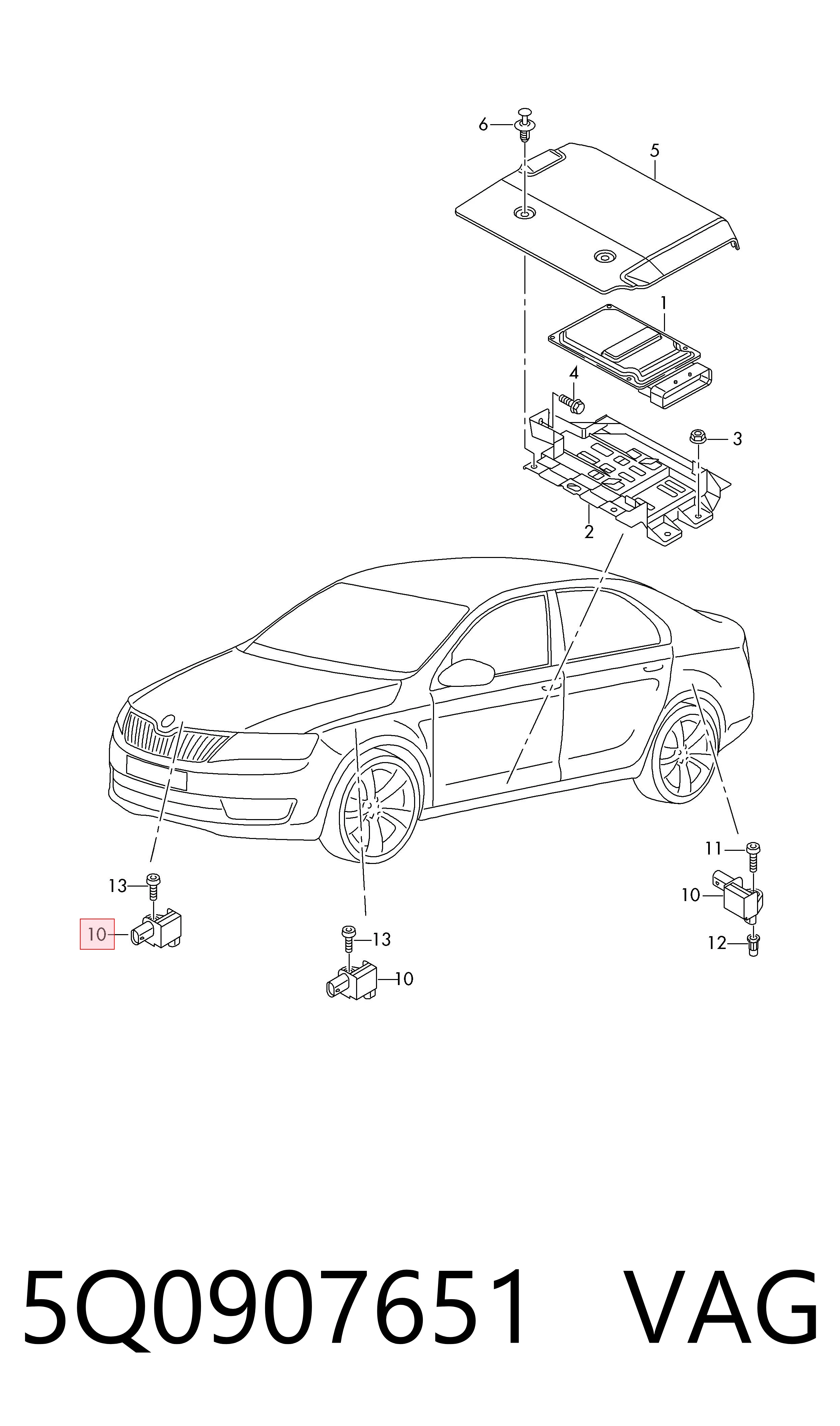 Sensor de aceleração longitudinal VAG 5Q0907651 preço, a partir de 47,67 USD