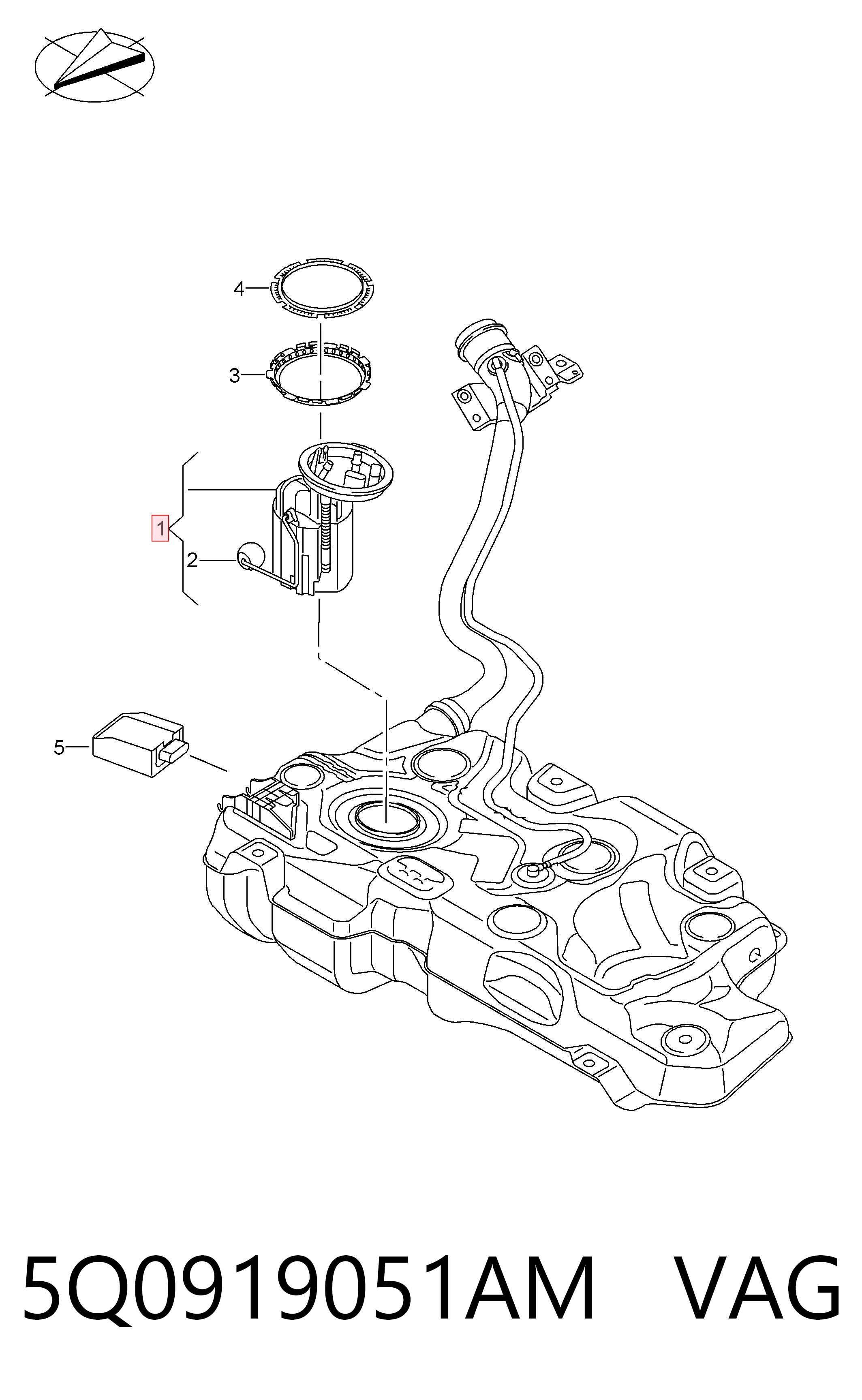  Módulo de bomba de combustível com sensor do nível de combustível Seat Leon IV carrinha (KL8, KLD) (2020 - 2026) IV