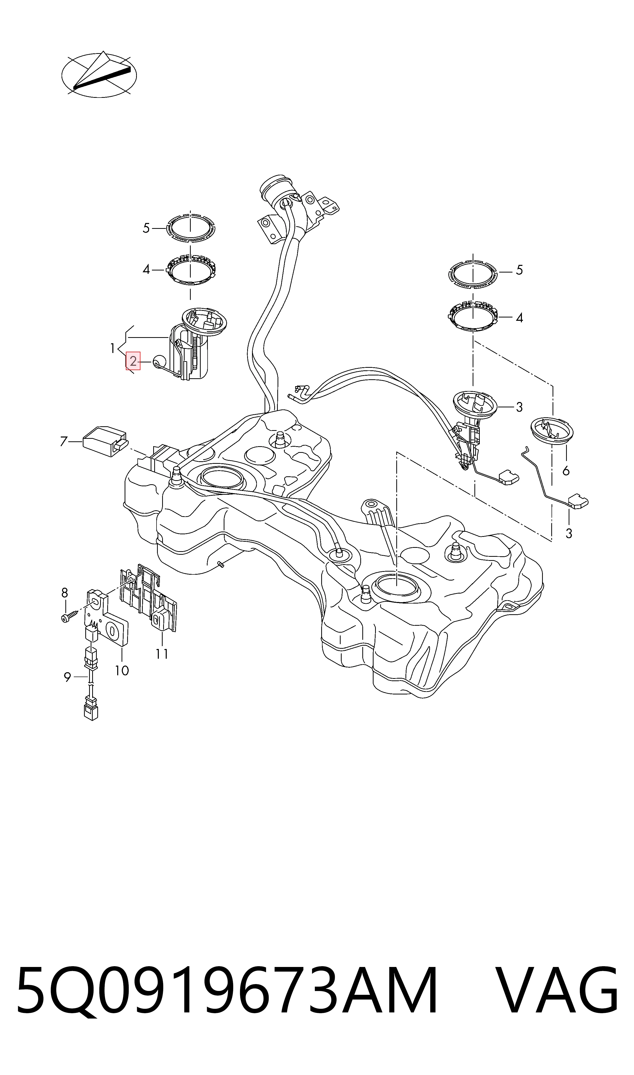Sensor do nível de combustível no tanque Skoda Octavia IV NX3, NN3, PV3 ao melhor preço