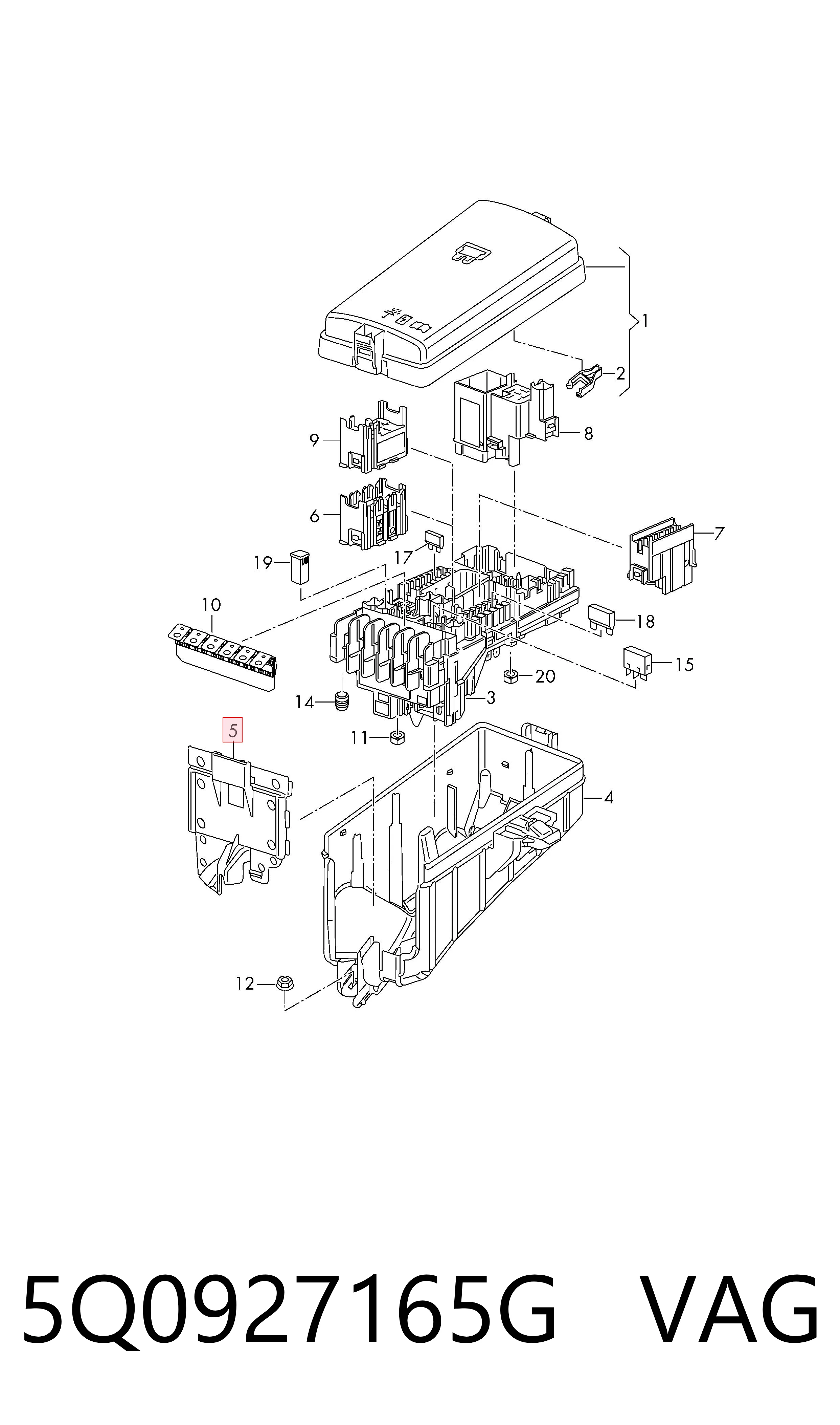 Compre 5Q0927165G VAG Tampa de unidade de dispositivos de segurança