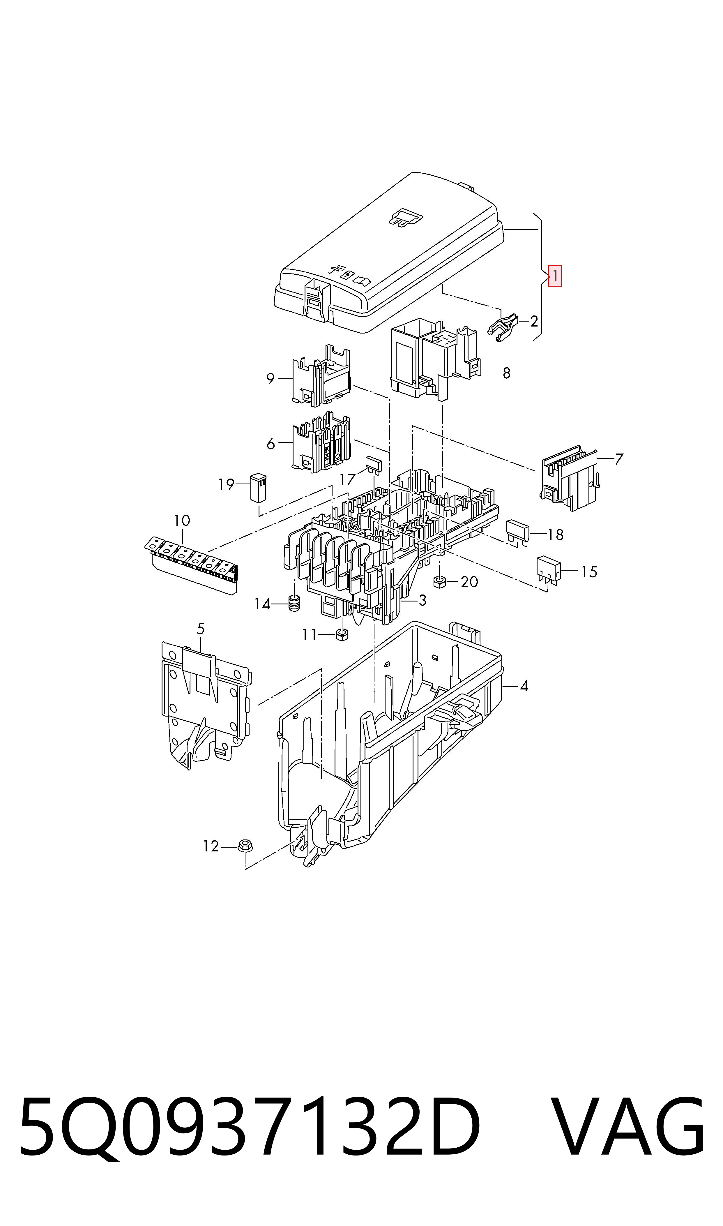 Tampa de unidade de dispositivos de segurança VAG 5Q0937132D preço, a partir de 32,83 USD