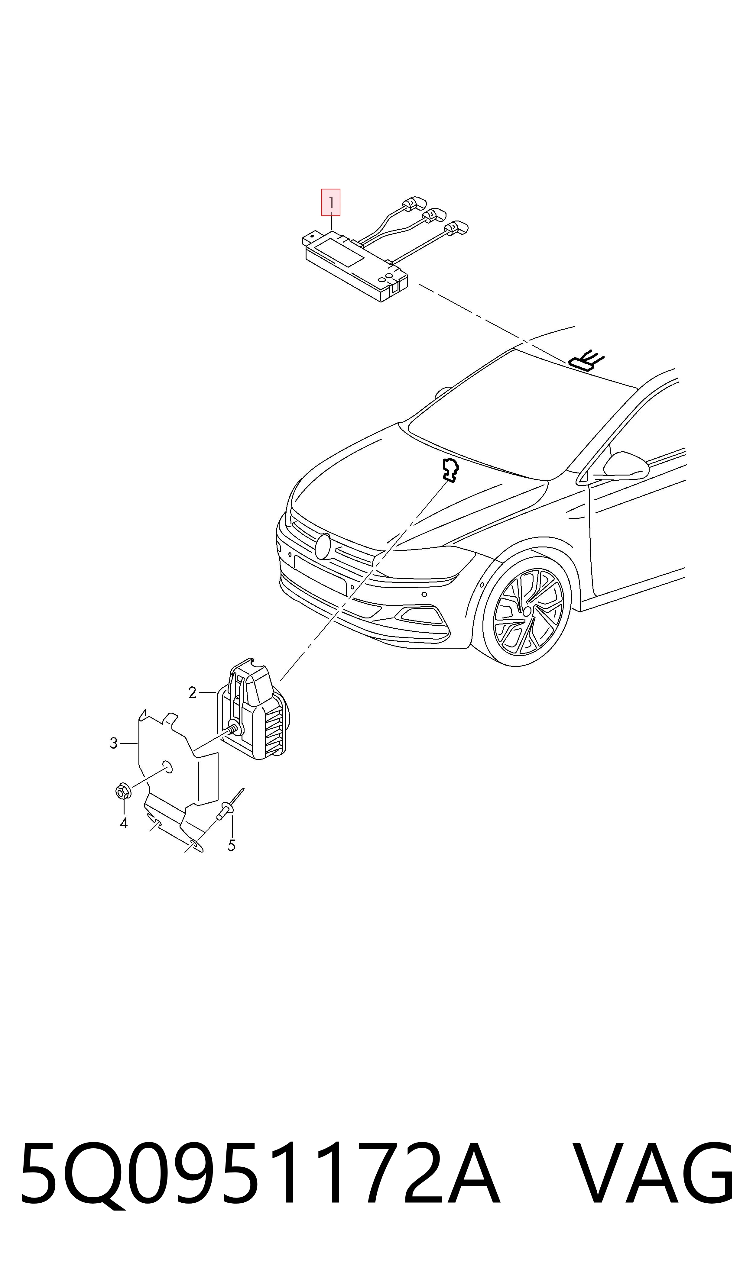 Compre 5Q0951172A VAG Unidade de controlo (Centralina eletrônica) de sinalização