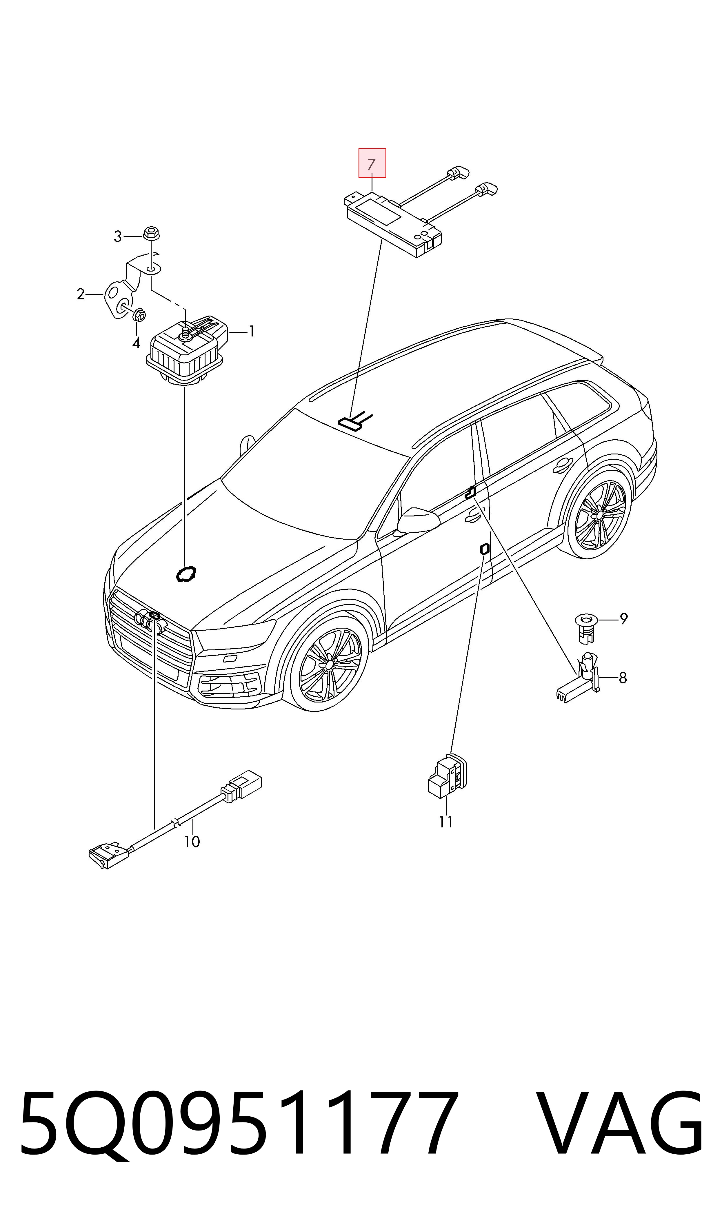 5Q0951177 VAG Sensor de movimento no interior