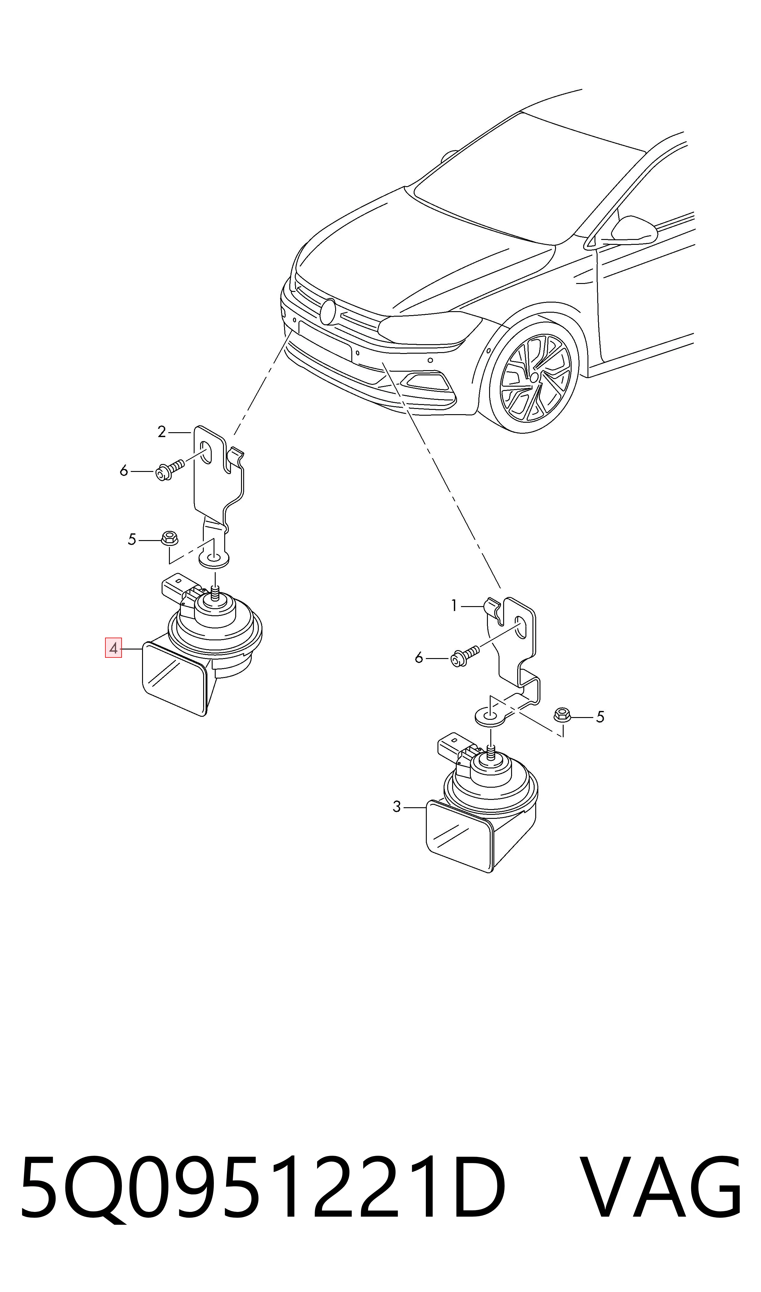 Sinal sonoro (cláxon) Audi A1 Sportback GBA