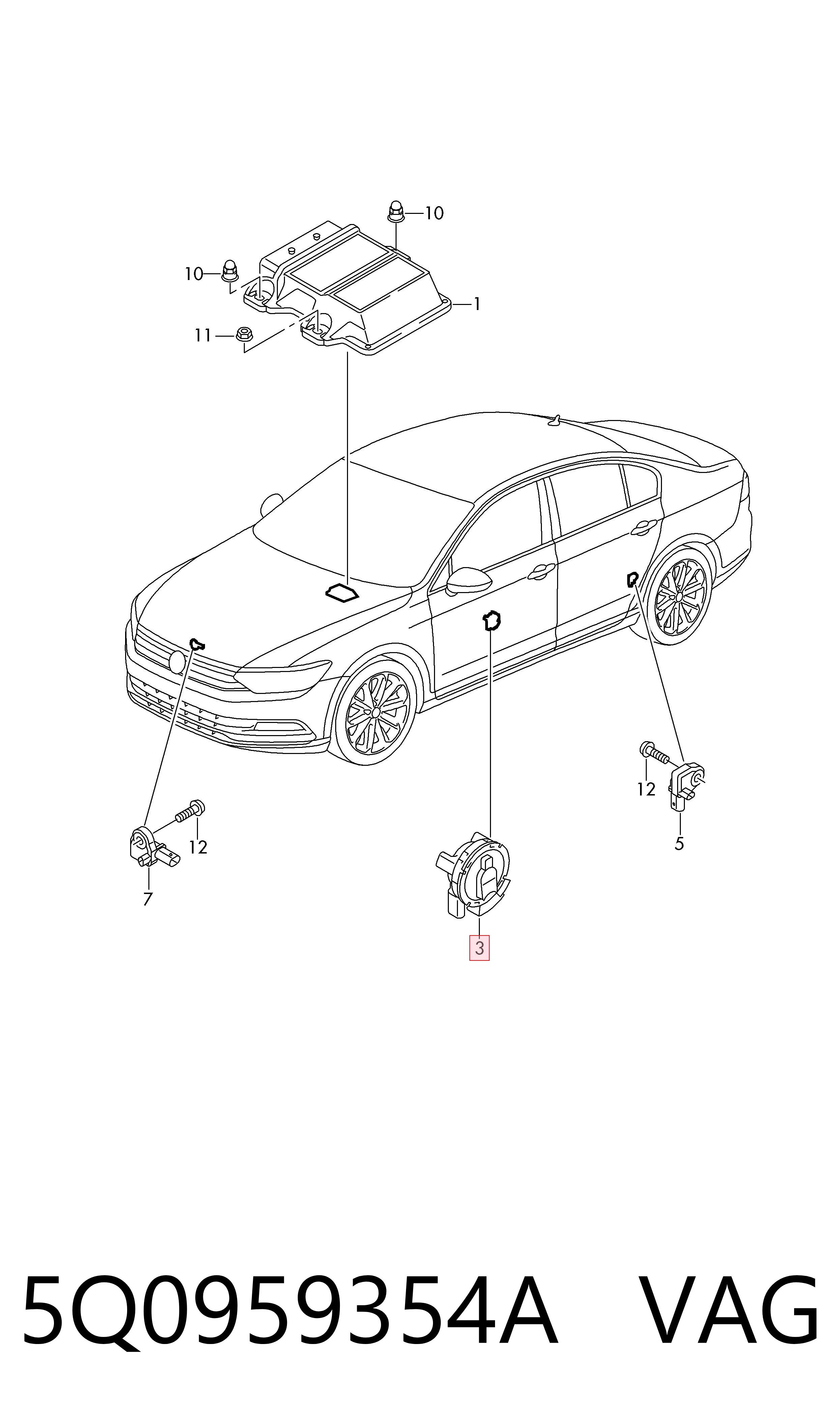 Sensor AIRBAG dianteiro VAG 5Q0959354A preço, a partir de 39,16 USD
