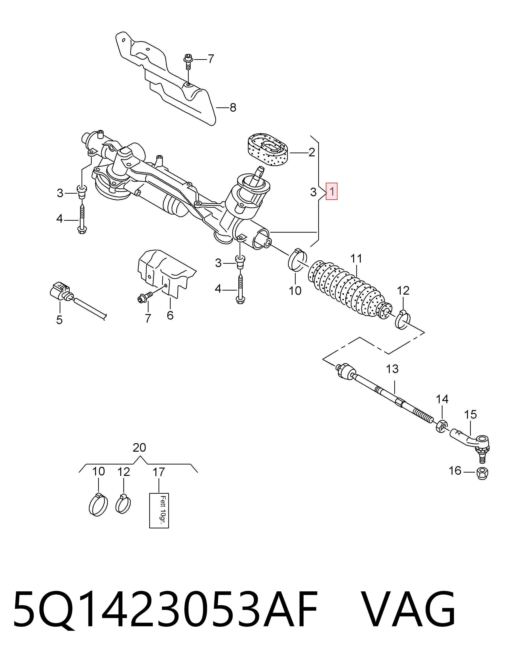 KS00003784 Bosch Cremalheira da direção