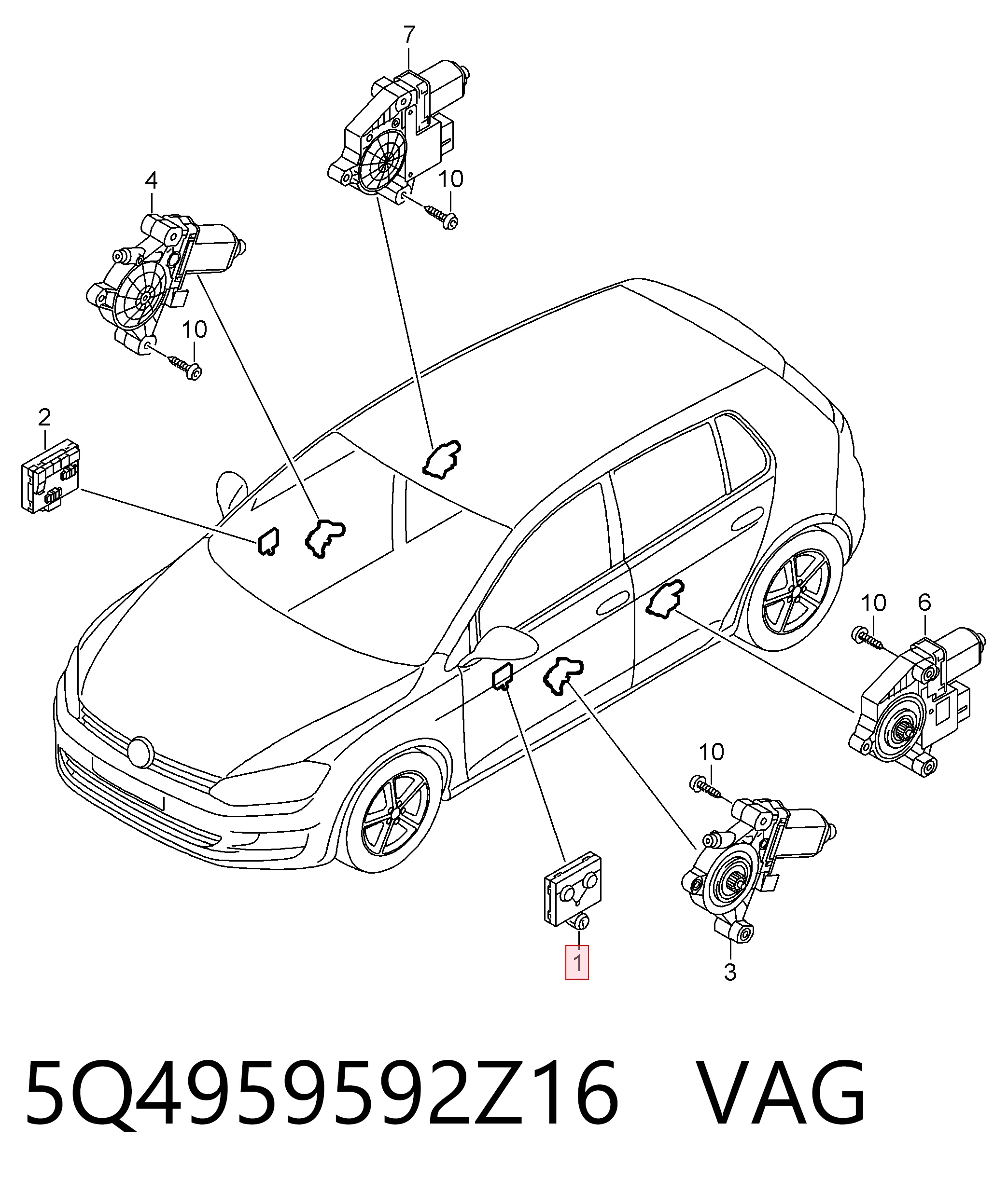 Unidade de conforto para Skoda Octavia III A7 5E5, 5E6
