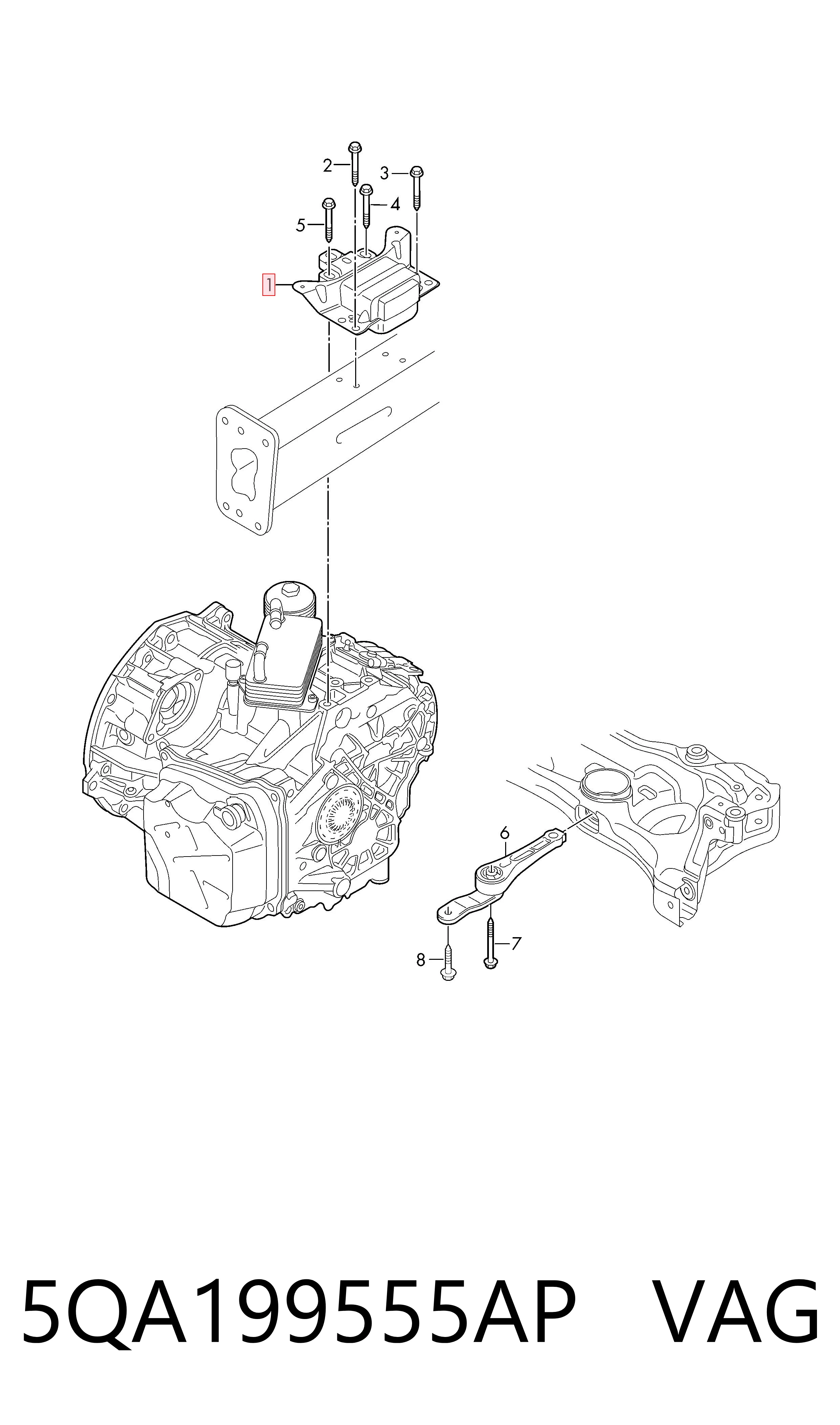 Coxim (suporte) esquerdo de motor AND 51199013