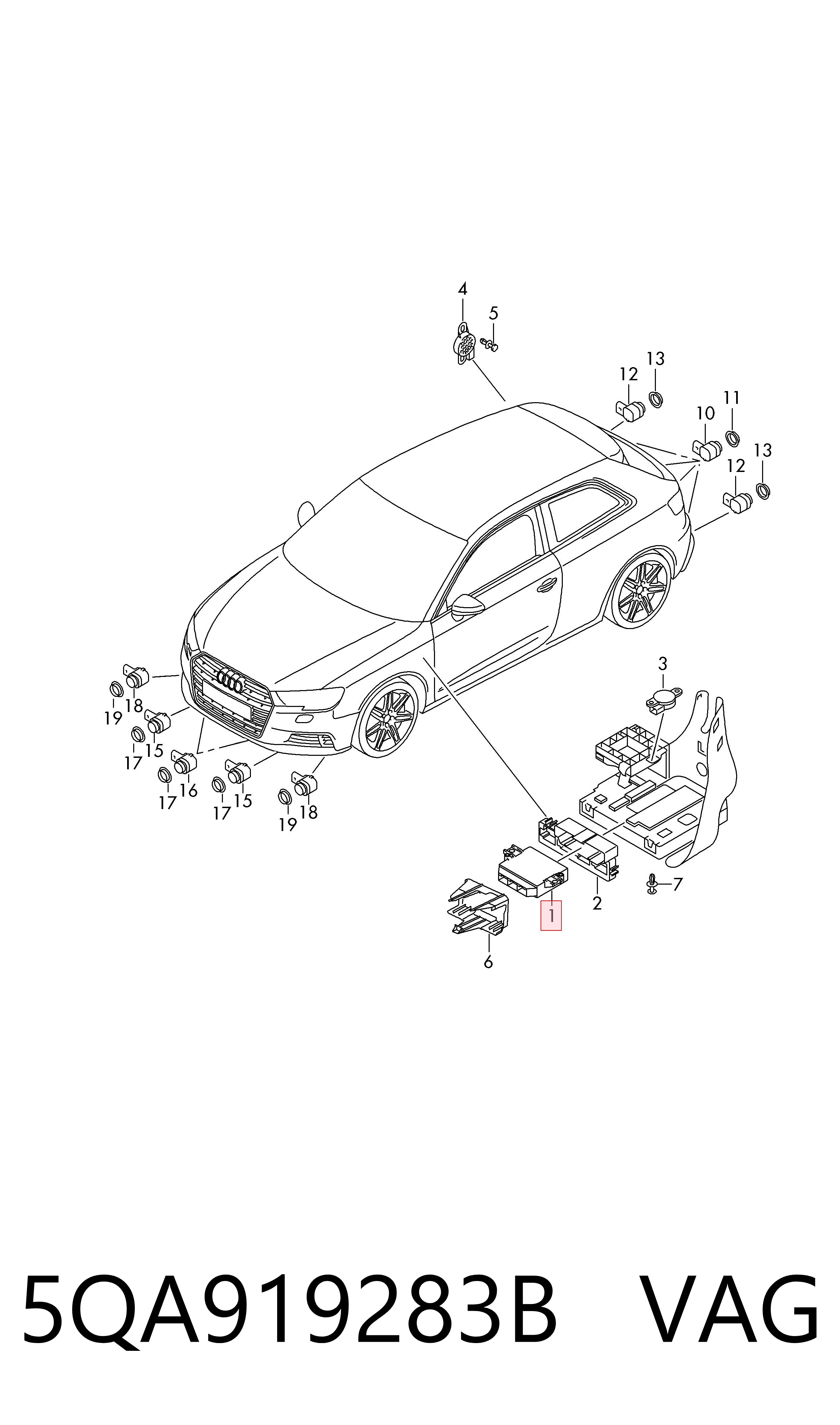 Unidade de dispositivos de segurança Volkswagen Jetta VII BU3, BU4