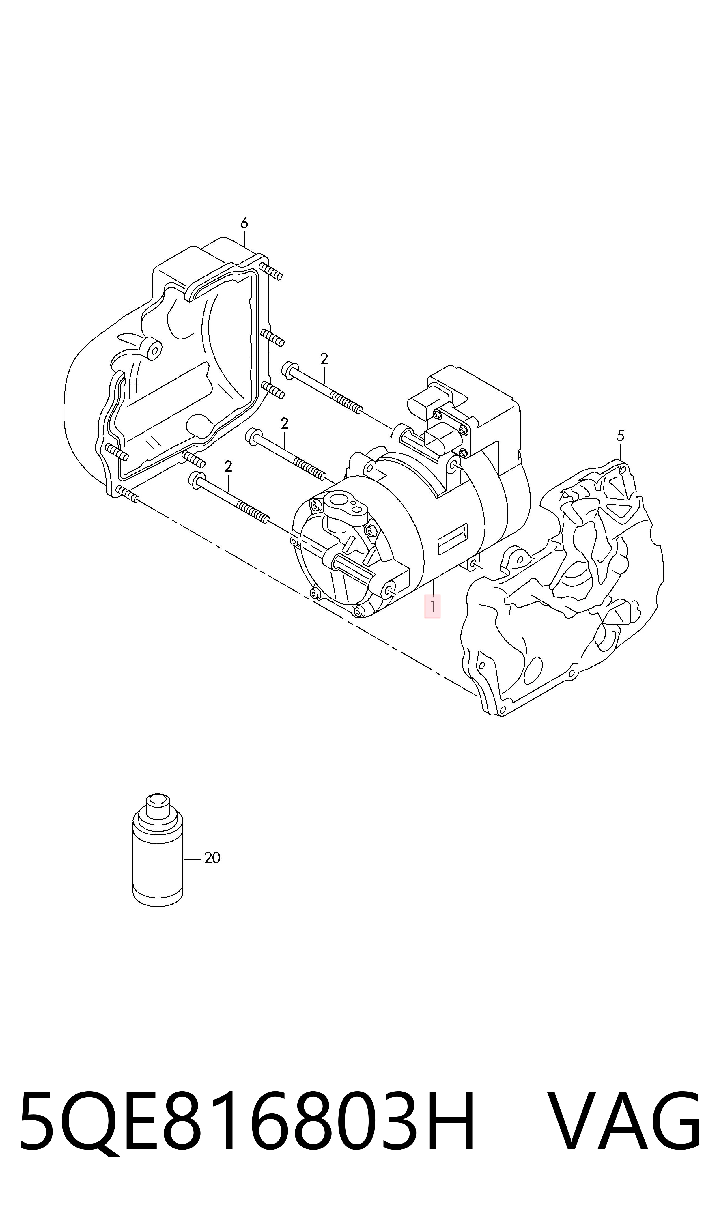 5QE816803H VAG Compressor de aparelho de ar condicionado