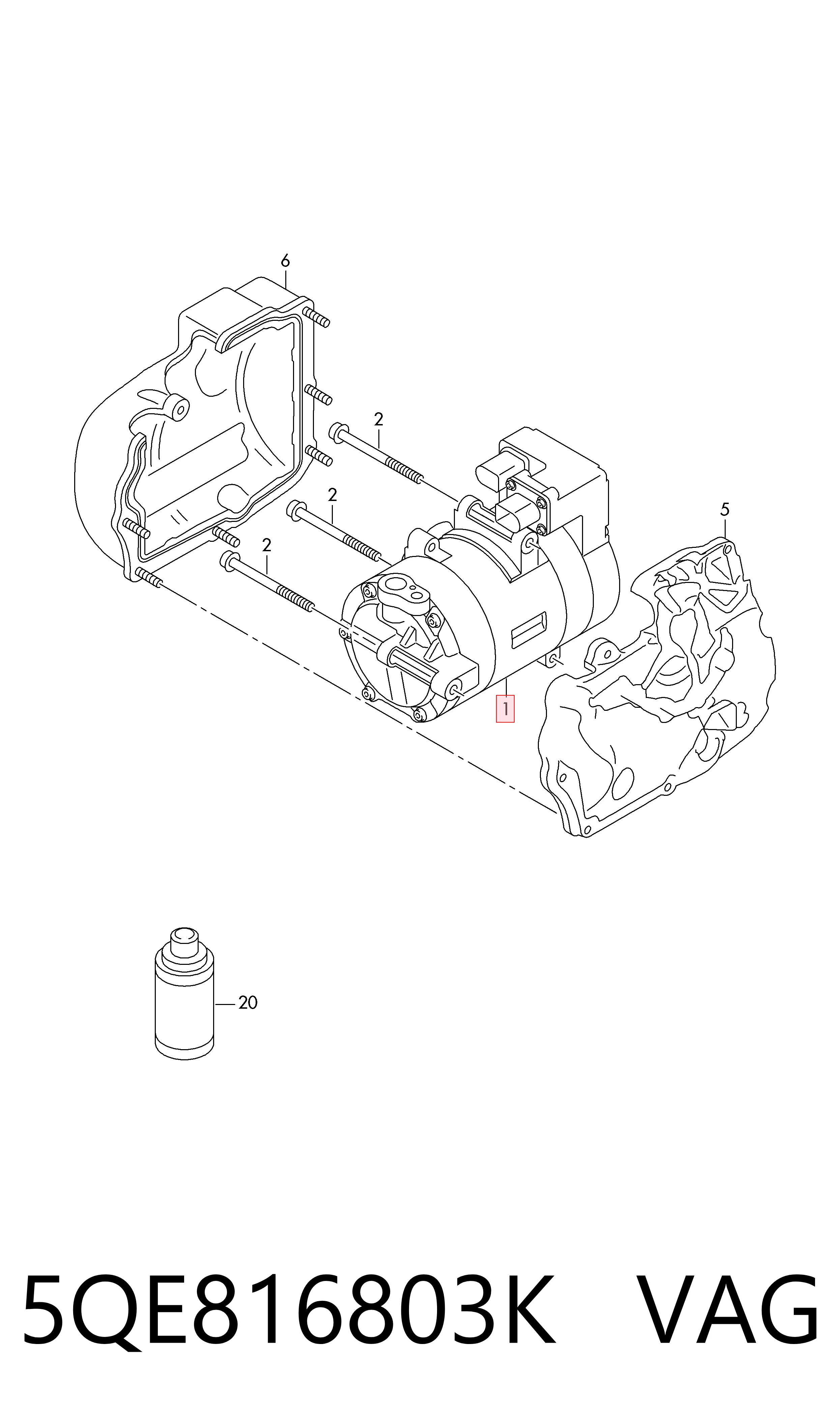 5QE816803K VAG Compressor de aparelho de ar condicionado